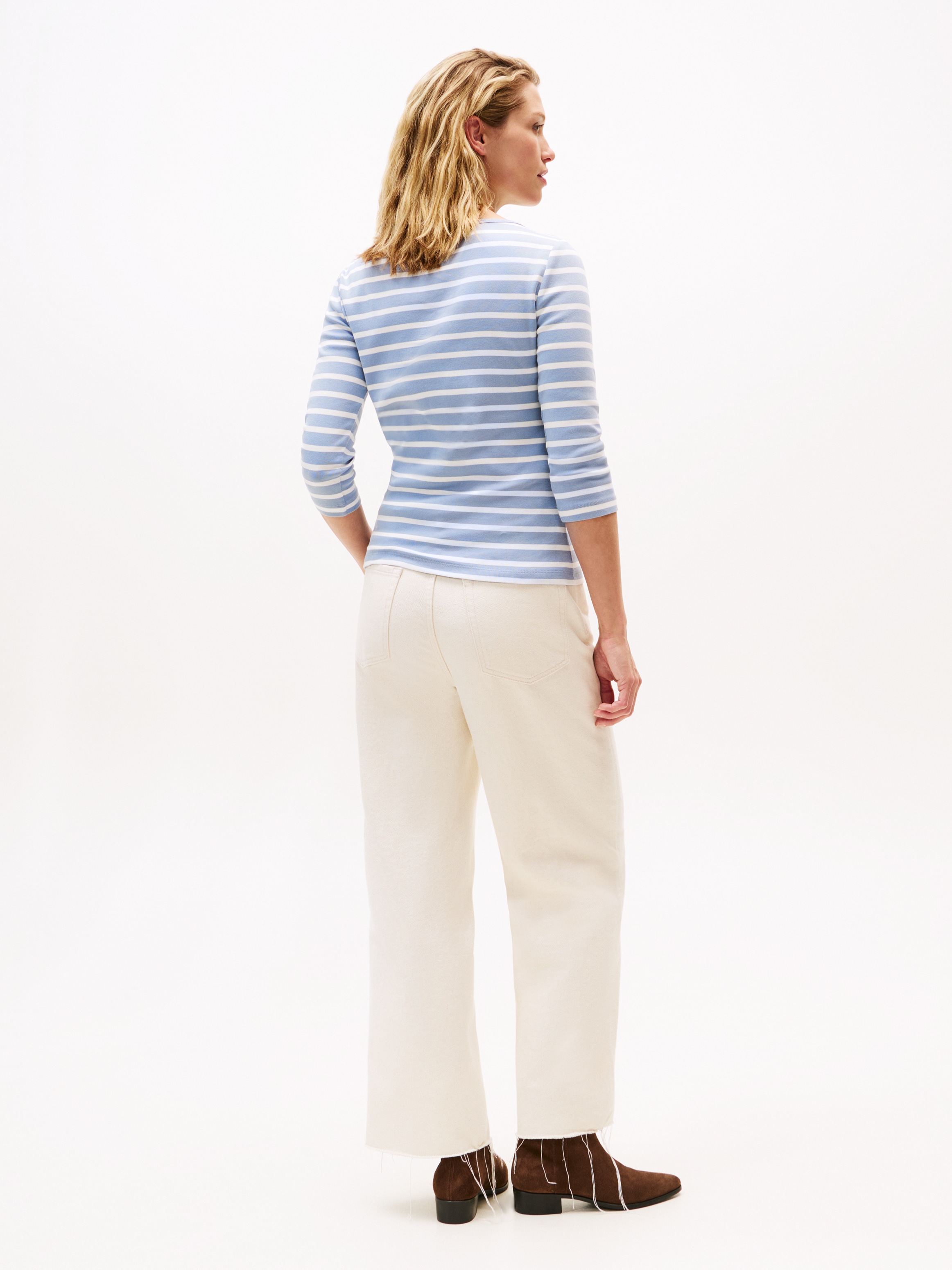 Tommy Hilfiger 3/4-Arm-Shirt »NEW CODY SLIM BOAT-NK 3/4SLV mit U-Boot und Streifen«, gestreift, casual, slim fit, Baumwolle, U-Boot-Ausschnitt