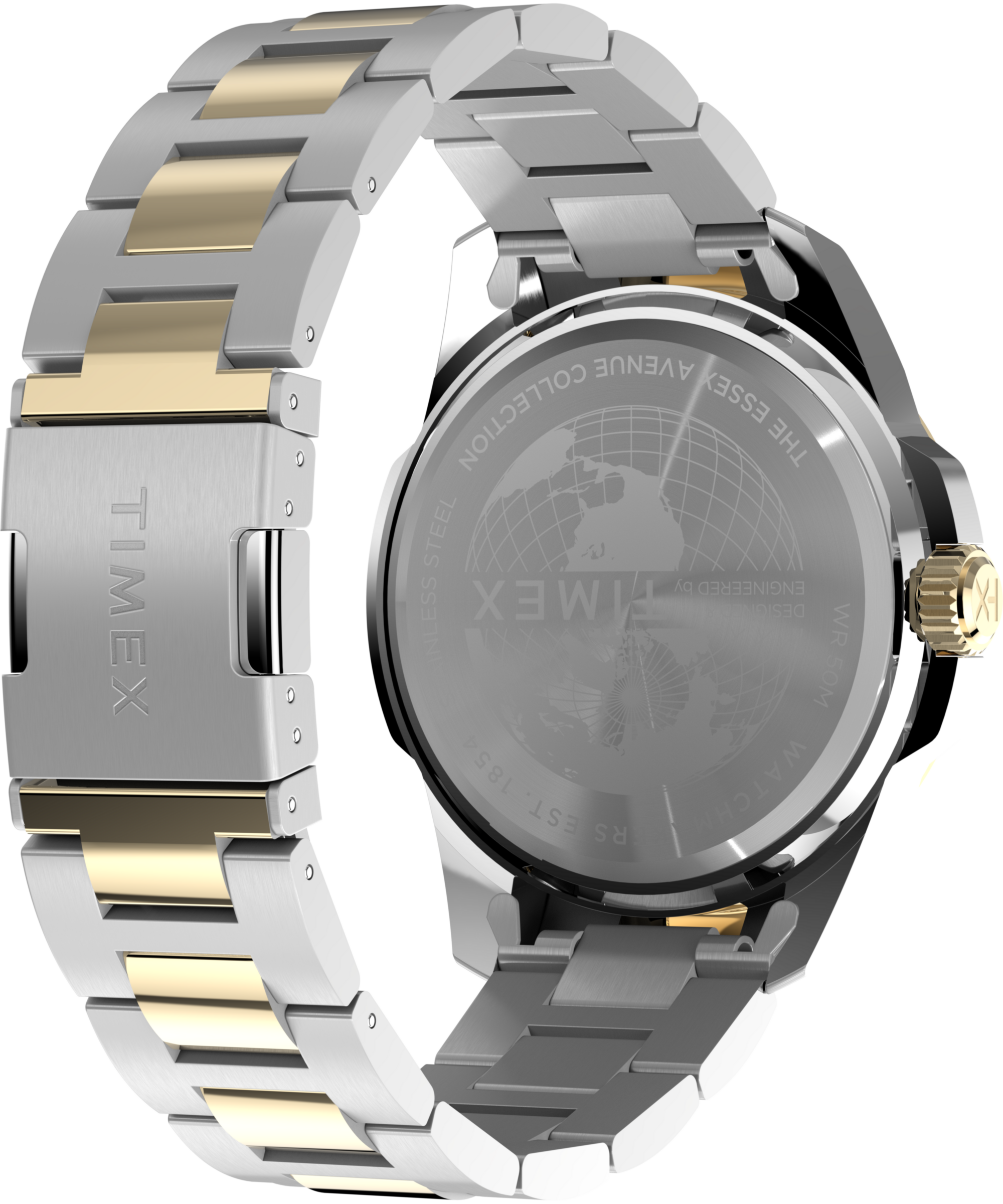 Timex Quarzuhr »ESSEX«, Armbanduhr, Damenuhr, Edelstahlarmband, Datum, Leuchtzeiger