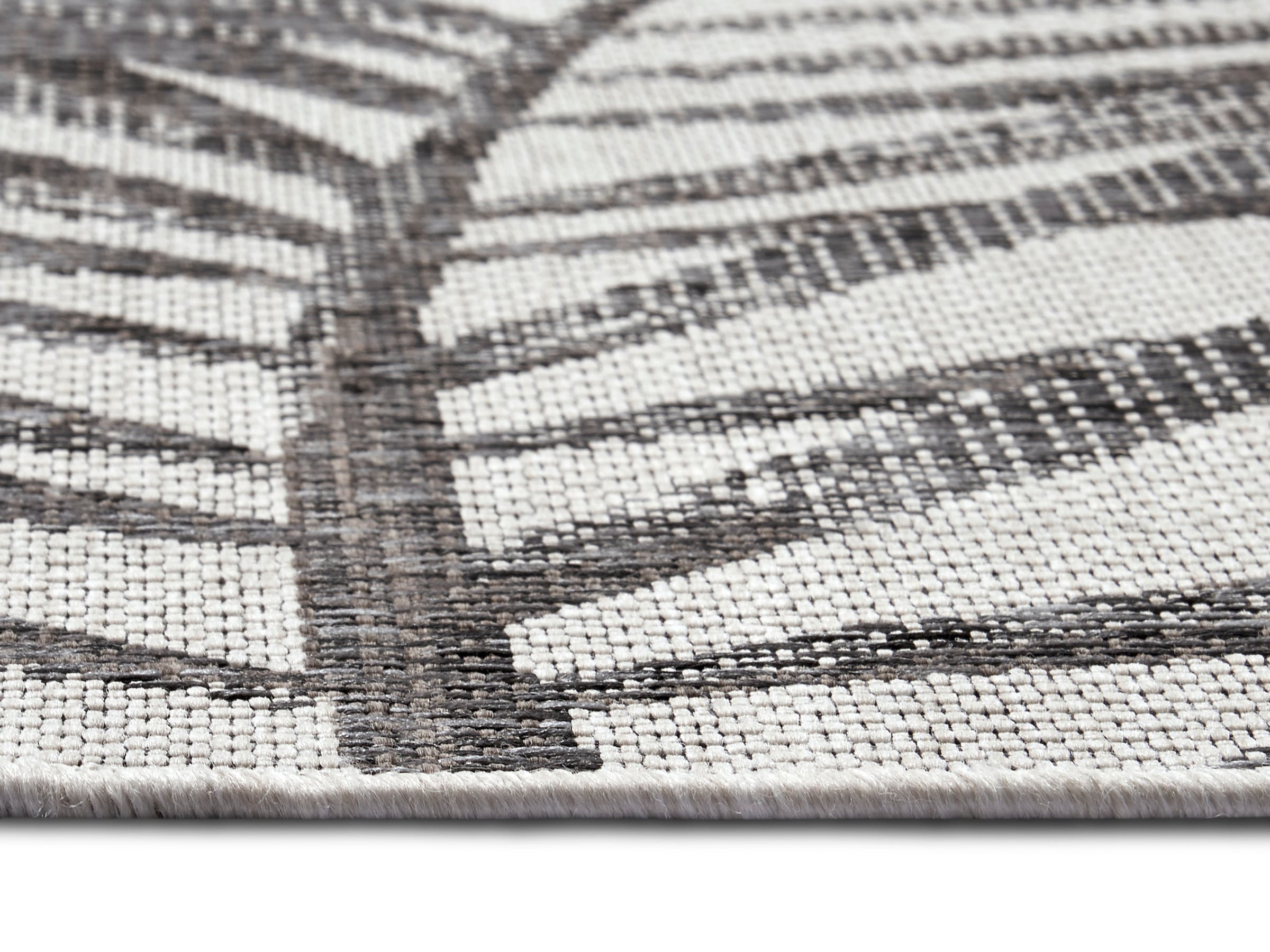 NORTHRUGS Teppich »Palm«, rund, 4 mm Höhe, Flachgewebe Florales Design, gekettelt, Robust, Pflegeleicht