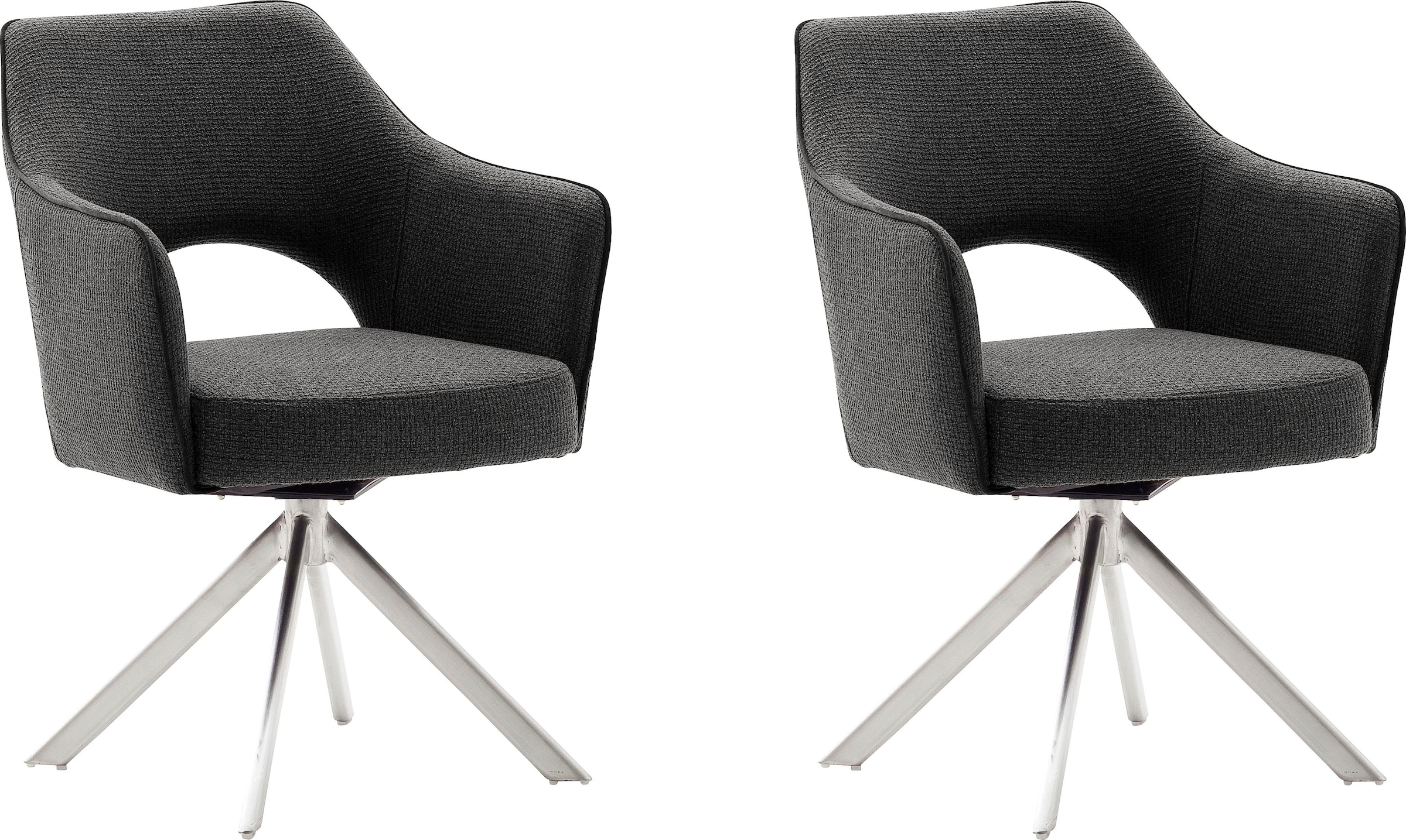 MCA furniture 4-Fußstuhl "Tonala" (Set) 2 Stk. Velourstoff grob (2er-Set), günstig online kaufen