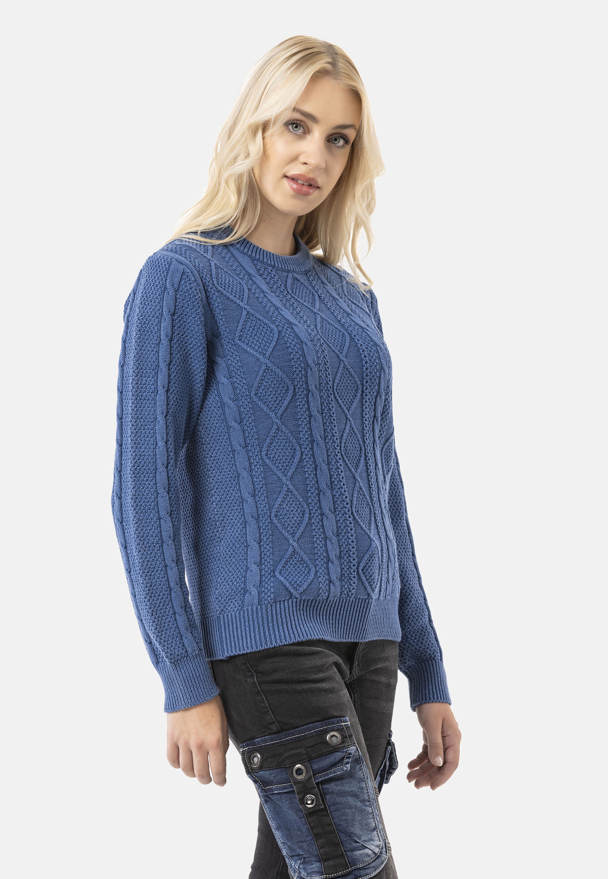 Cipo & Baxx Strickpullover »WP267« 1 mit Zopfmuster