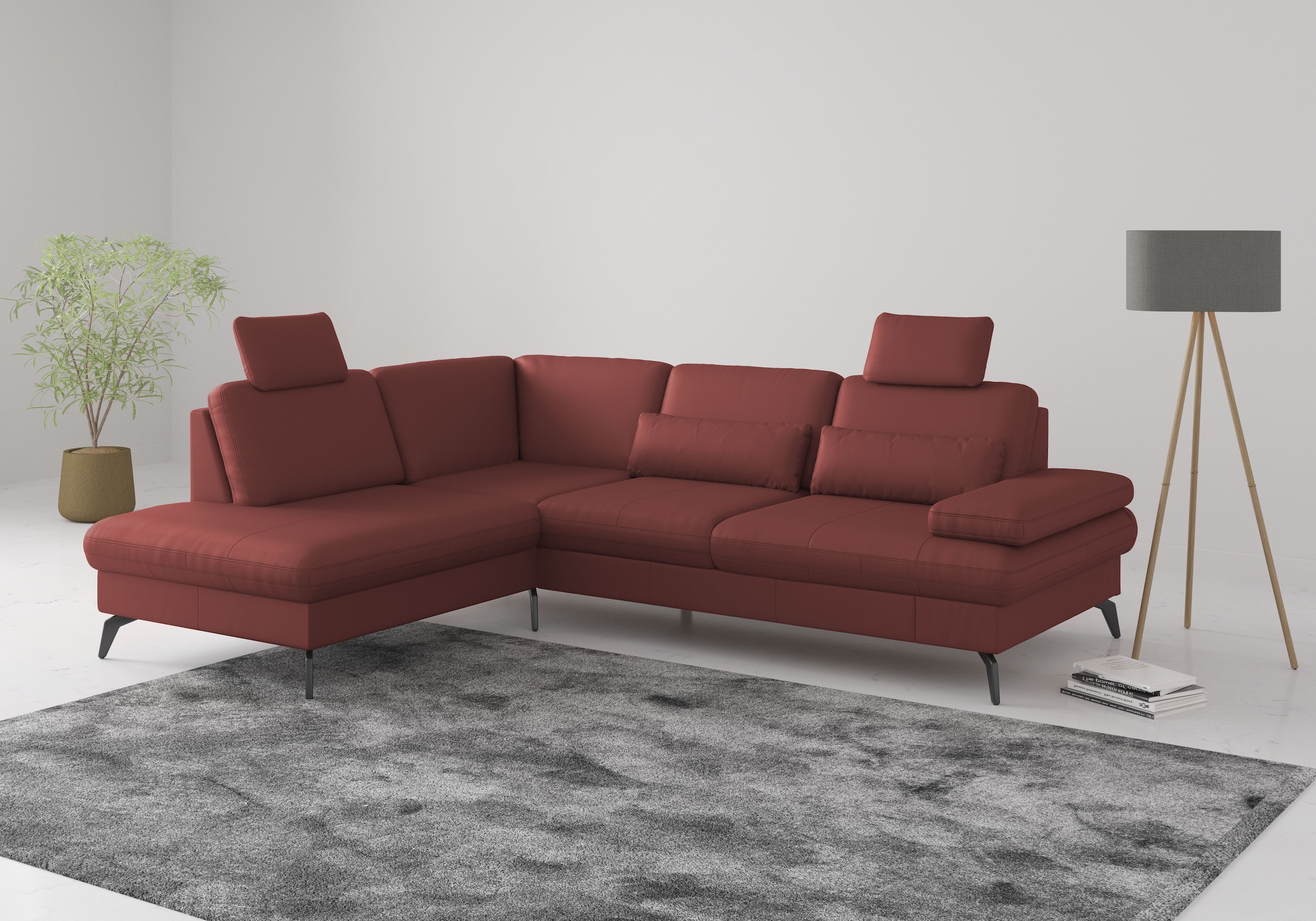 sit&more Ecksofa "Morris L-Form, inkl. Sitztiefenverstellung" wahlweise mit Armteilverstellung, Schlaffunktion & Bettkasten