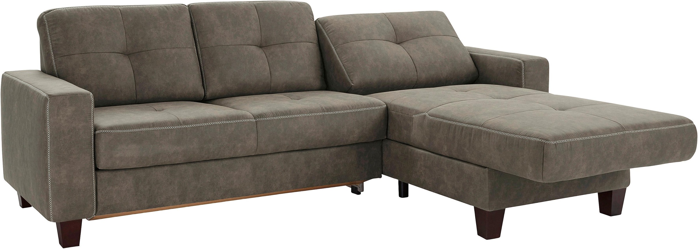 Places of Style Ecksofa »Varese L-Form«, Kreuznaht in beige