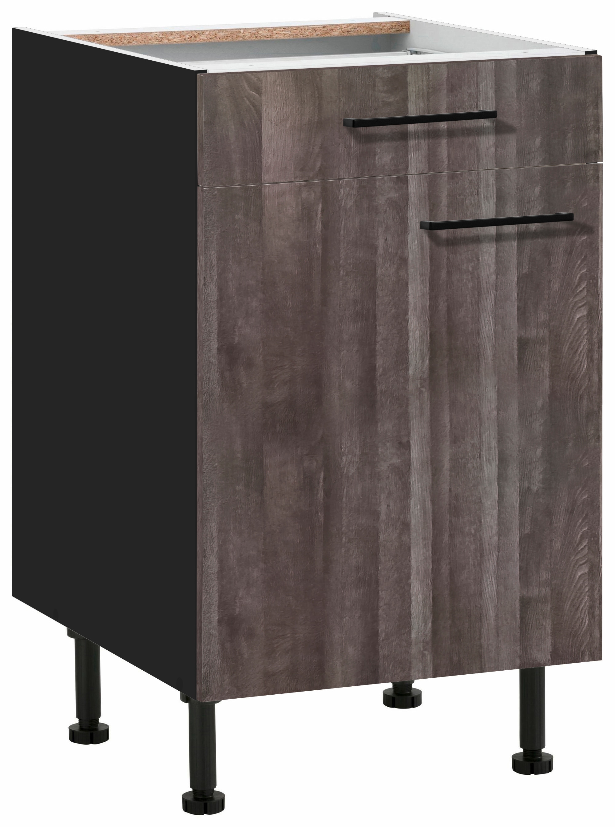 wiho Küchen "Nisos" 50 cm breit, Soft-Close in Schubkästen, verstellbare Füße, ohne Platte