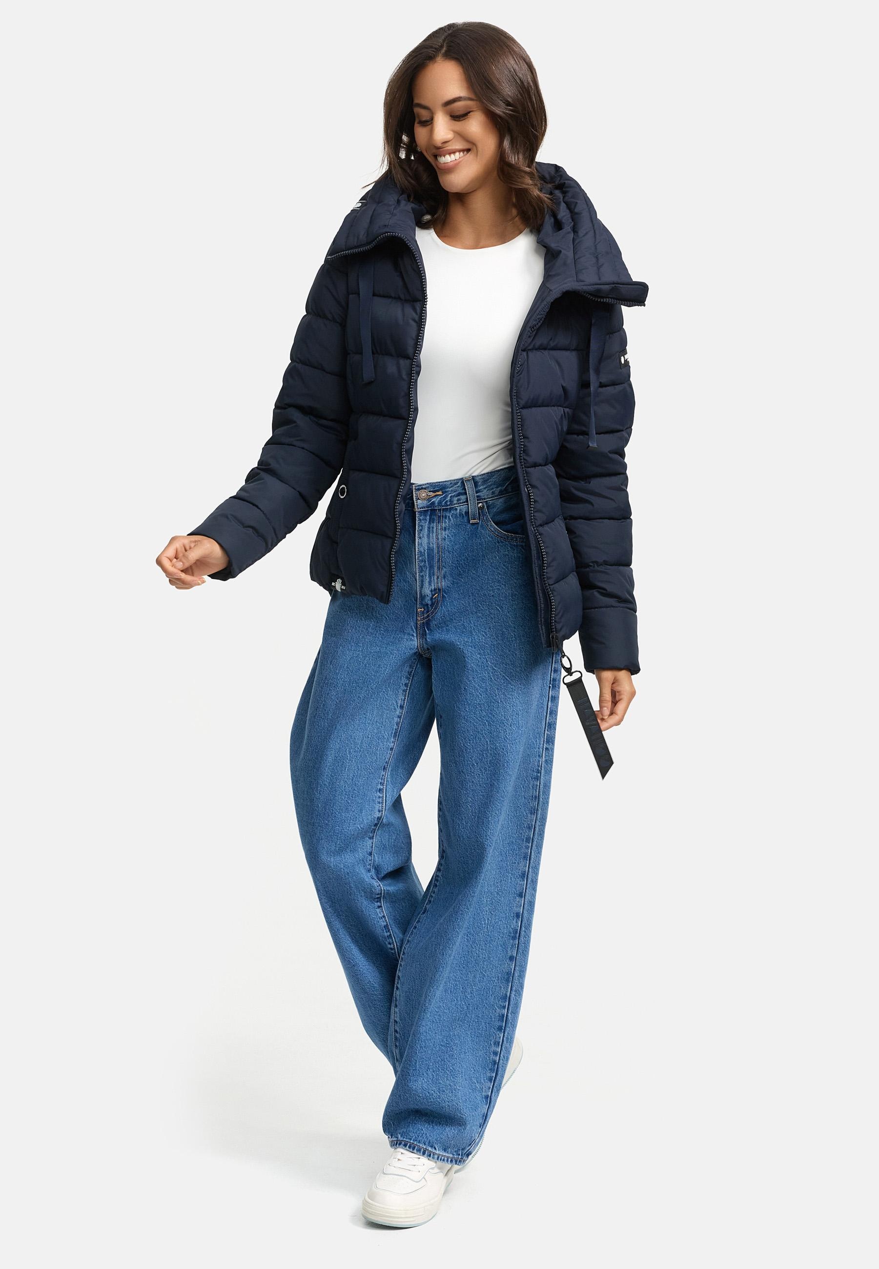 Navahoo Steppjacke »Amayaa«, mit Kapuze, stylische Damen Winterjacke mit coolen Applikationen