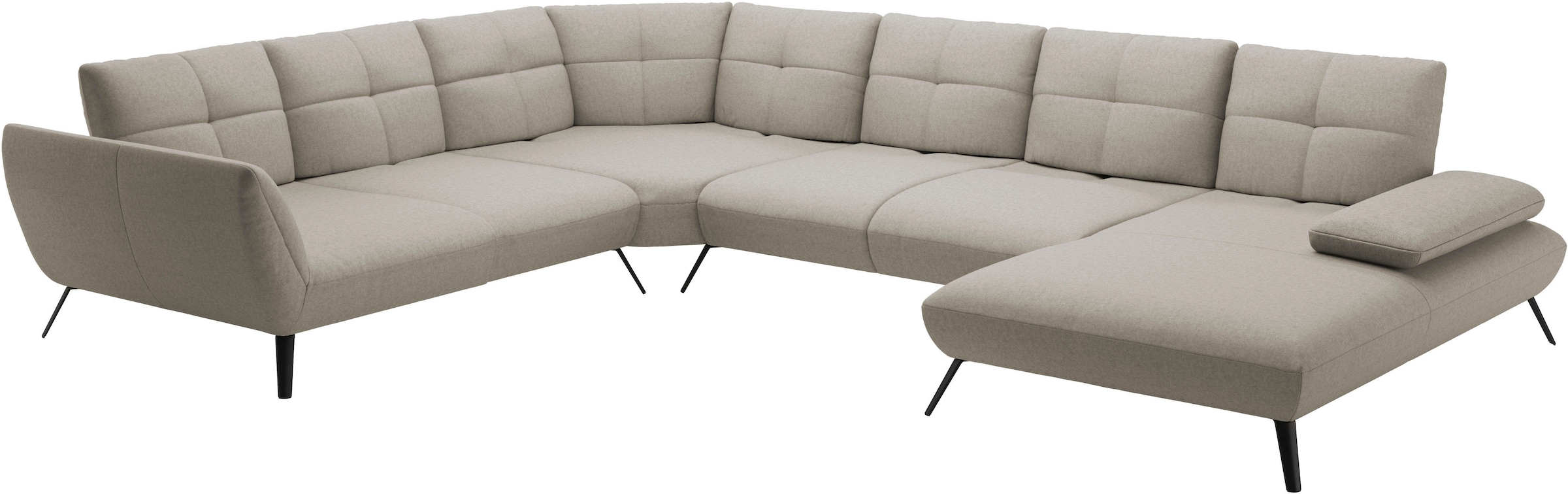 Places of Style Wohnlandschaft »Mikado U-Form«, inkl. Sitztiefenverstellung und Armteilverstellung