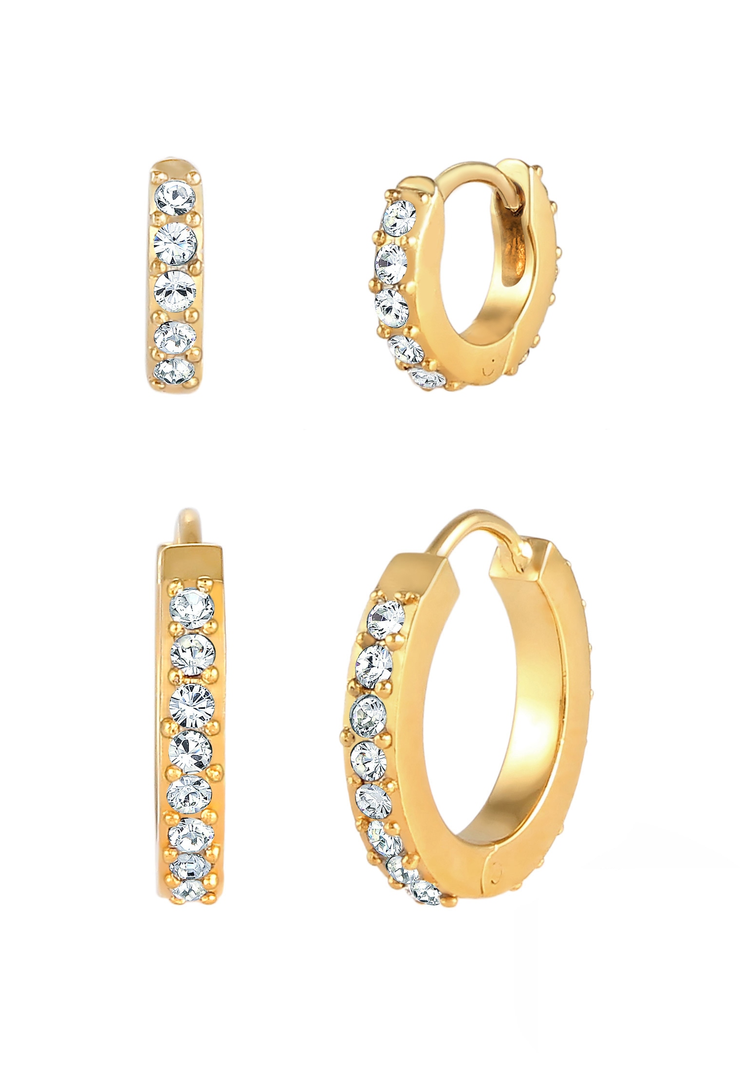Elli Paar Creolen »Creolen 2er Set 925 Silber, mit Kristallen von Swarovski®«