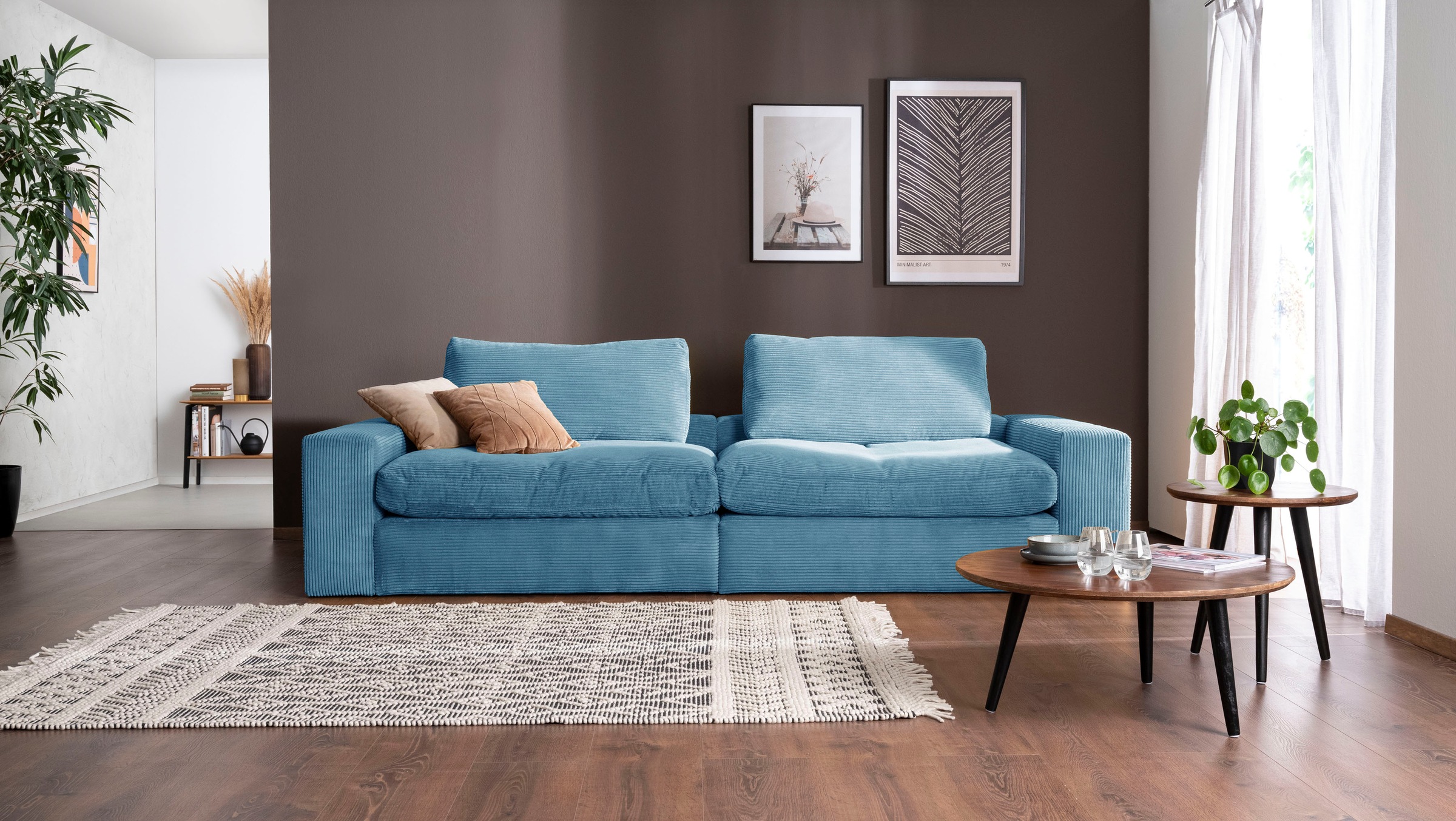 alina Big-Sofa "Sandy" 256 cm breit und 123 cm tief, in modernem Cordstoff günstig online kaufen