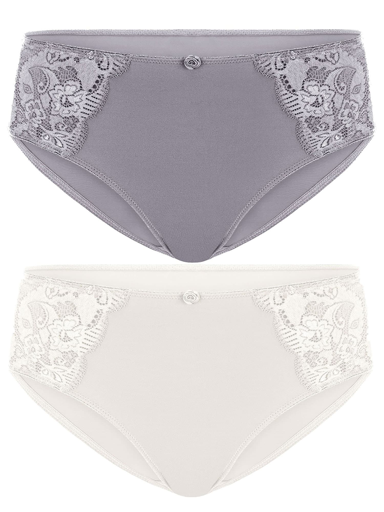 SUSA Damen Slip "2er Pack Damen Slip Latina", Gr. 44champagner frosty lavender, Obermaterial: 78% Polyamid PA. 16% Elasthan EL. 6% Baumwolle CO.,