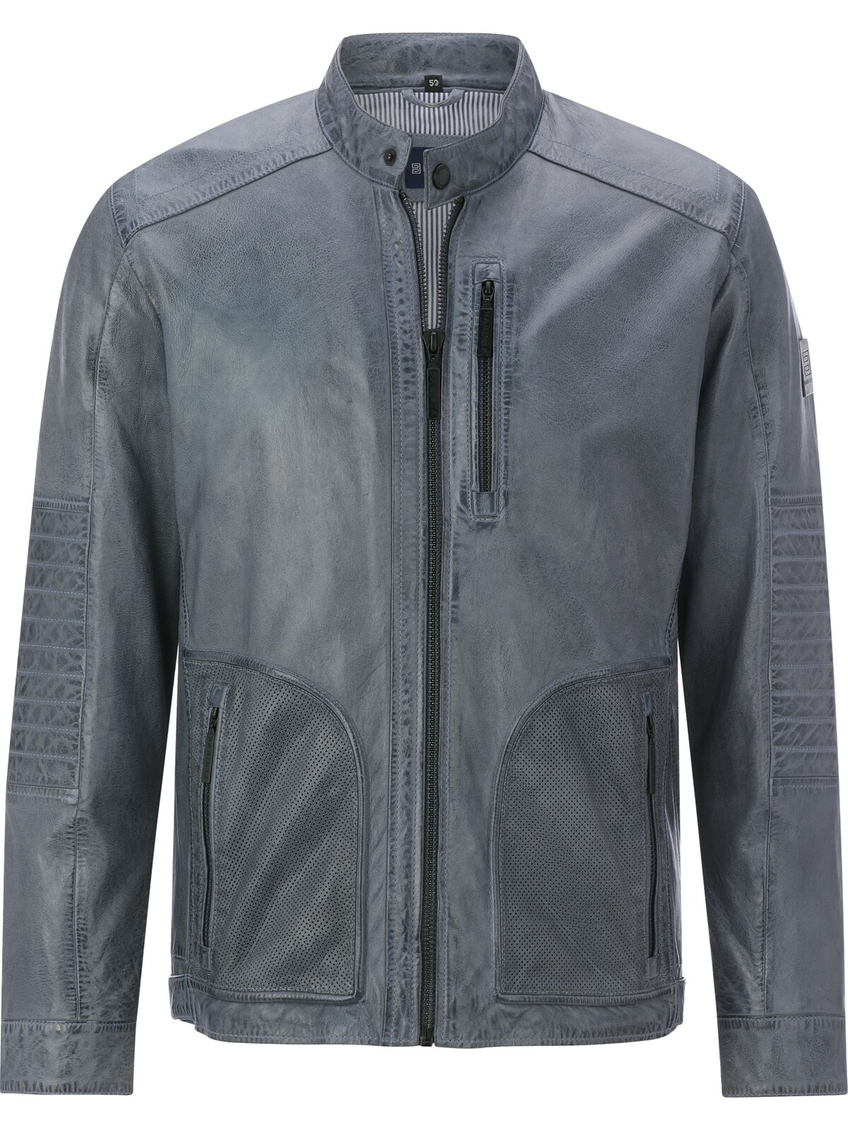 BABISTA Ralmir Men's Leather Jacket Blue Size 52 2