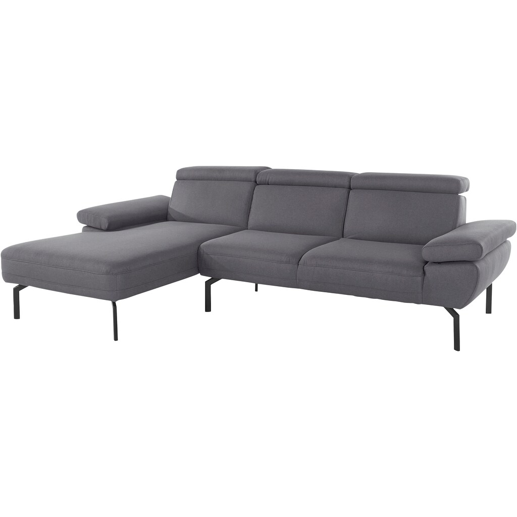Places of Style Ecksofa »Trapino Luxus«, wahlweise mit Rückenverstellung, Luxus-Microfaser in Lederoptik