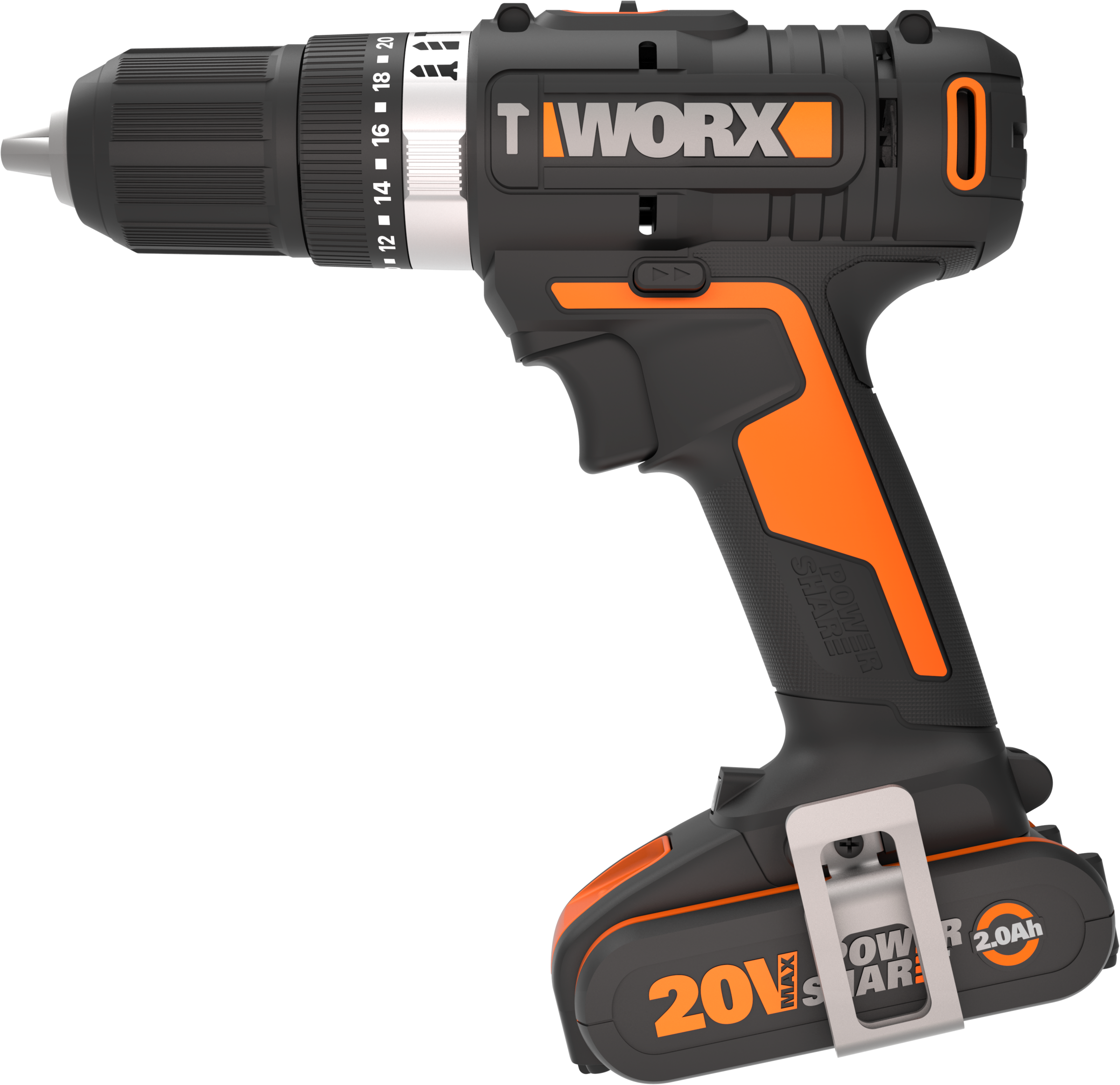 Worx Akku-Schlagbohrschrauber "WX370", (Set), 2-Gang-Getriebe, Bohrstufe + Schlagfunktion, inkl. 2 Akkus & Ladegerät