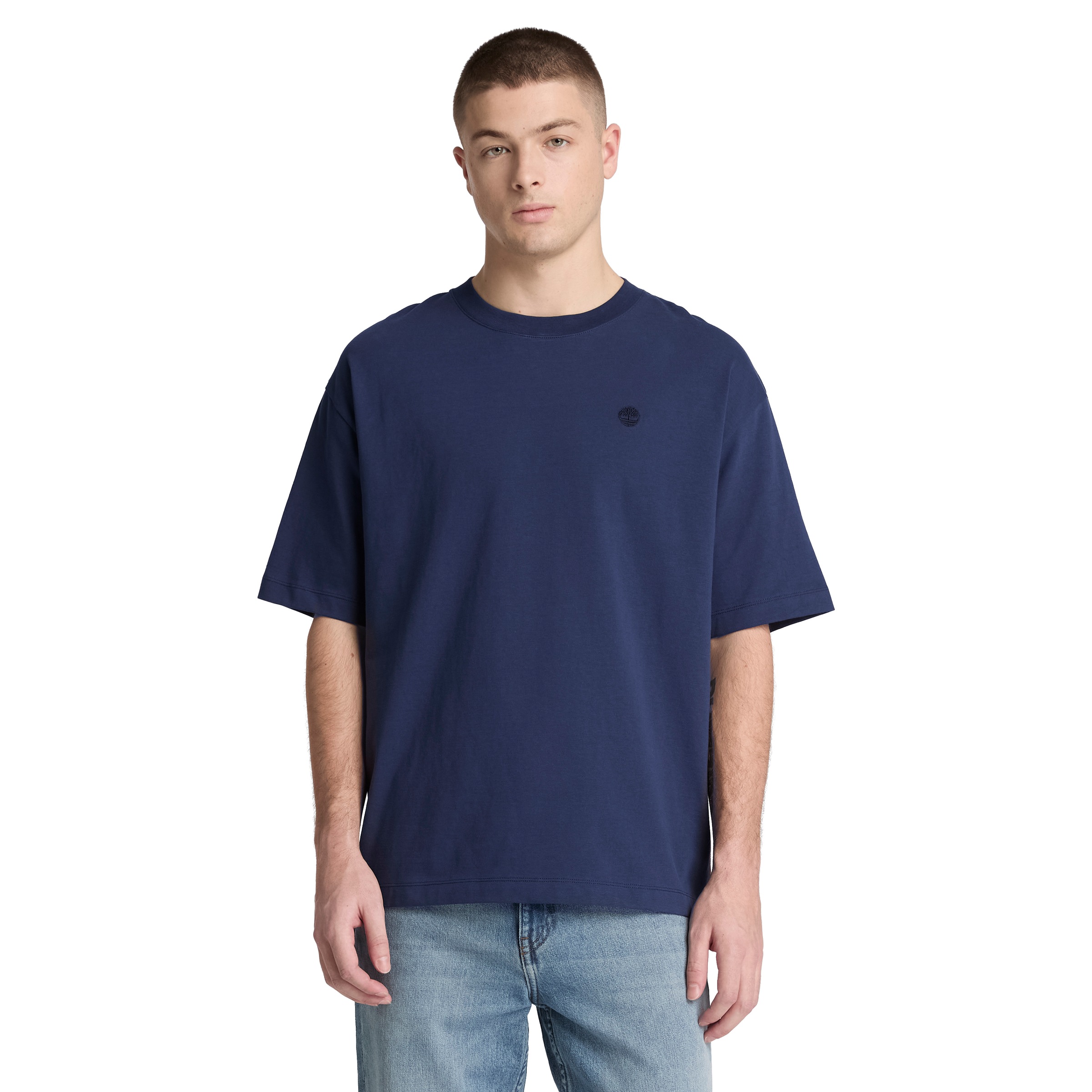 Timberland T-Shirt "DUNSTAN RIVER - SS Tee (Relaxed)" mit Rundhalsausschnitt, aus Baumwolle, Kurzarm, normale Länge