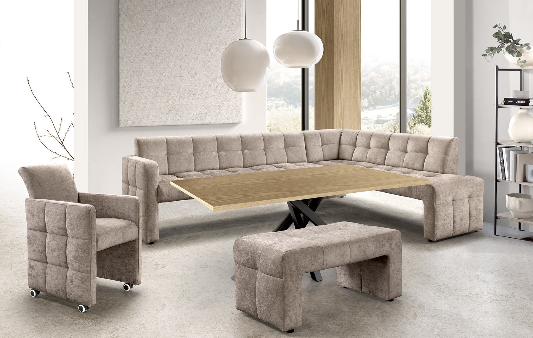 exxpo - sofa fashion »Barista, bequem und elegant, hohe Bodenfreiheit« Eckbank Barista bequem und elegant, hochwertige Detailverarbeitung