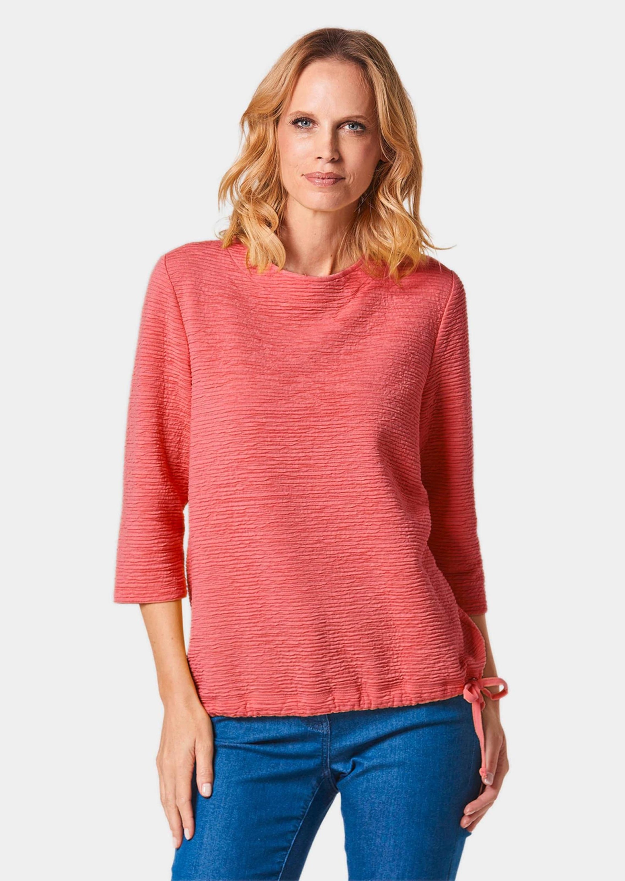 GOLDNER Kurzarmshirt "Kurzgröße Gerades, bequemes Halbarm T-Shirt" Saum mit günstig online kaufen