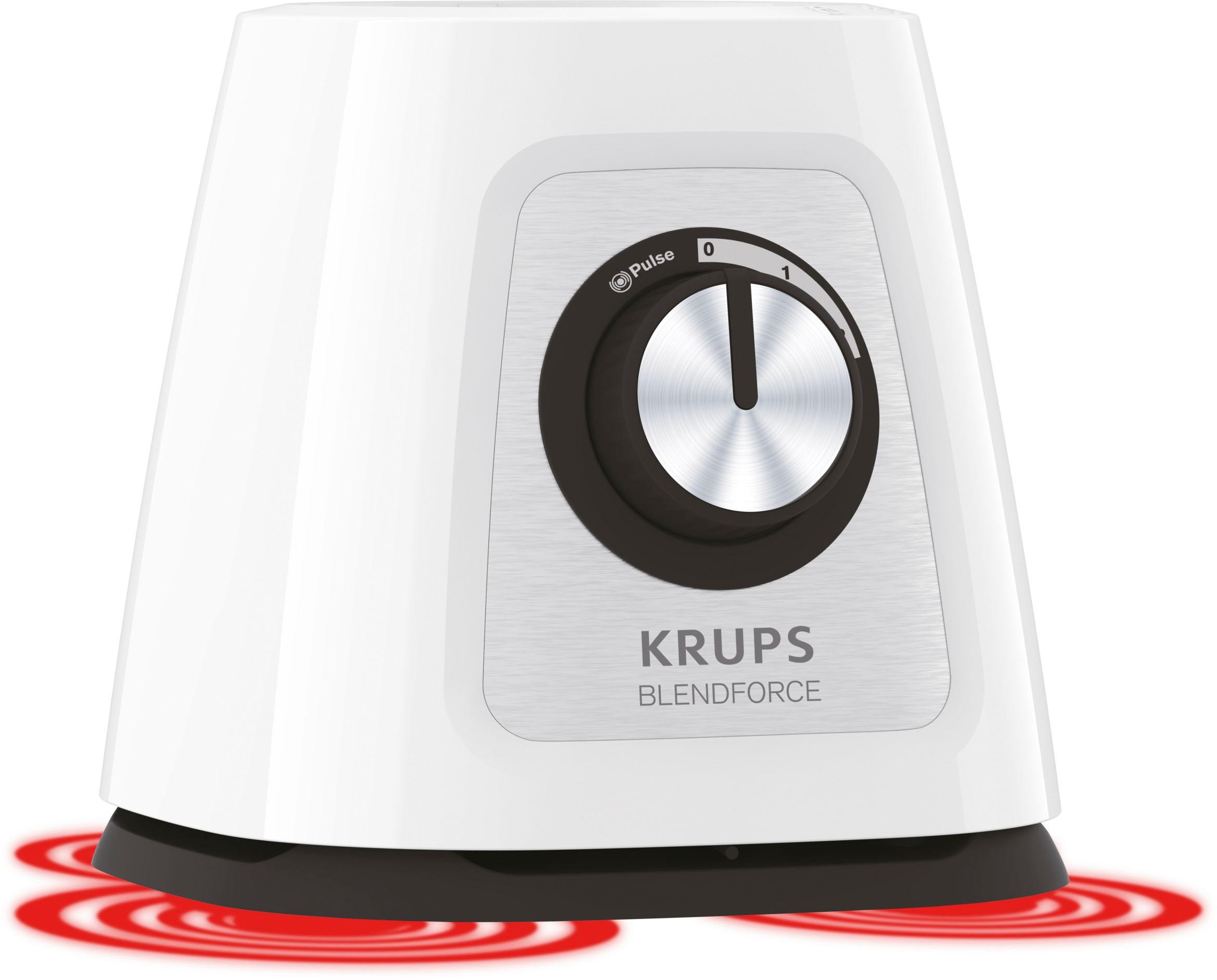 Krups Standmixer »KB4351 Blendforce+«, 800 W, 1,75 l hitzebeständiger Glasbehälter, 6 Messer, Ice Crush Funktion