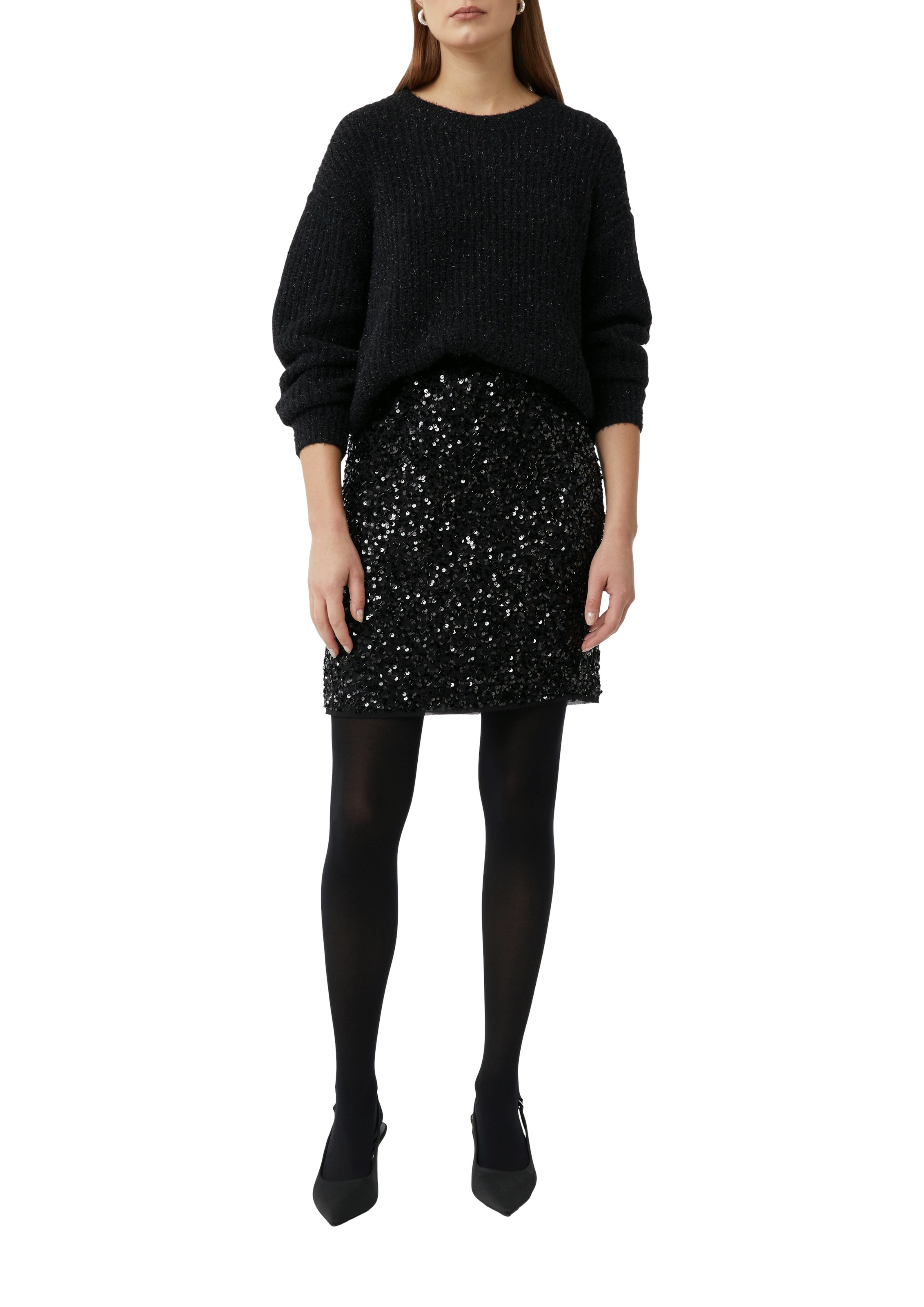 Comma Strickpullover mit Glitzerfäden günstig online kaufen