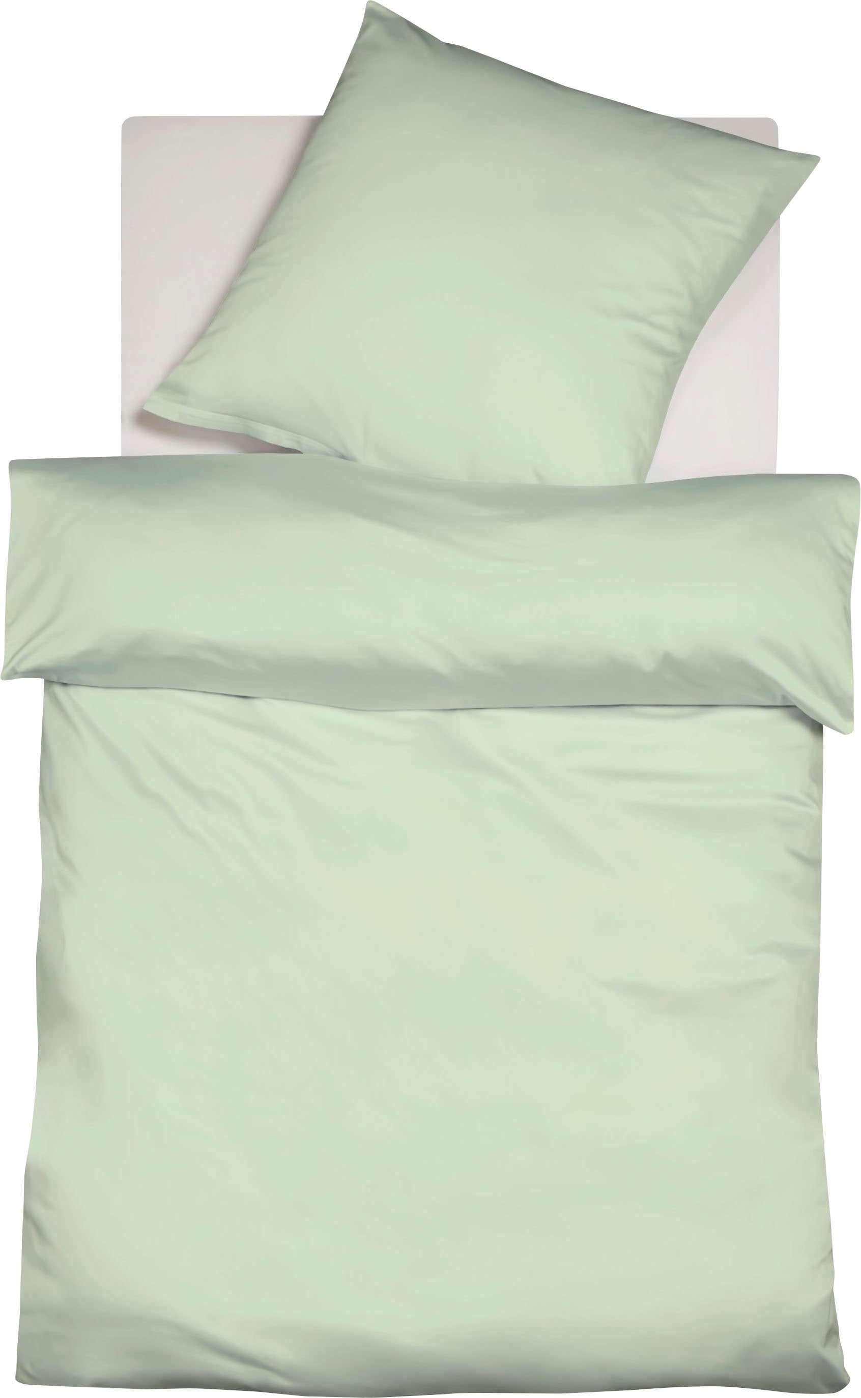 Bettwäsche FLEURESSE, grün, Interlock-Jersey, Obermaterial: 100% Baumwolle, Bettwäsche, "Colours in 135x200, 155x220 oder 200x200 cm", Bettwäsche aus