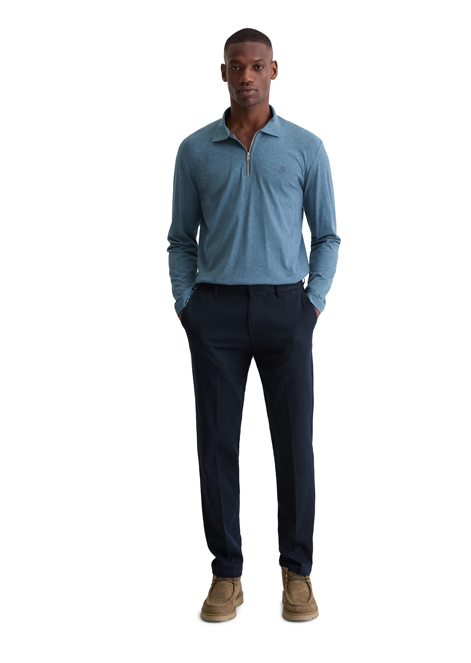 Marc O'Polo Langarm-Poloshirt »aus reiner Bio-Baumwolle«