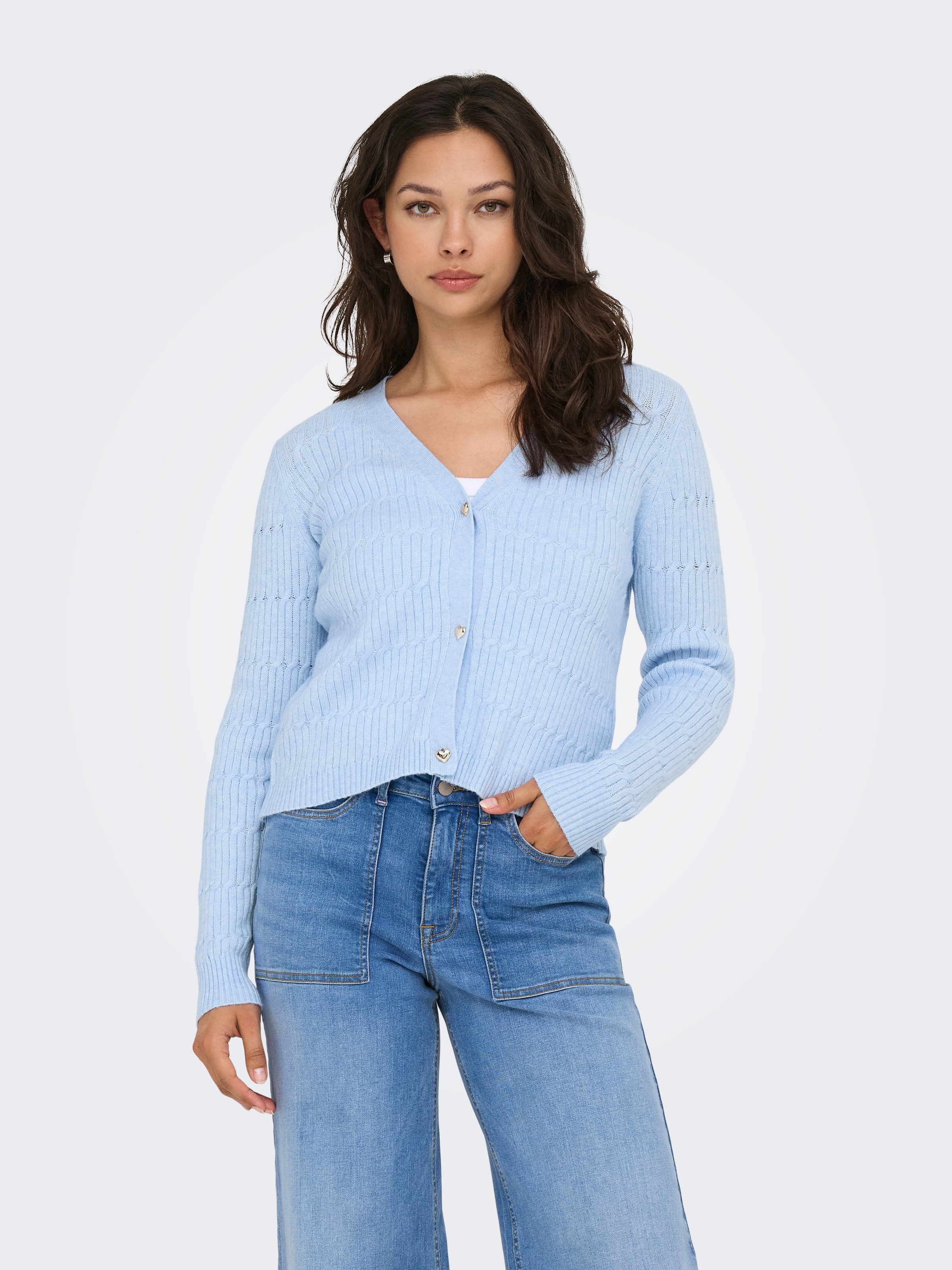 ONLY Strickjacke "ONLKATIA LS CABLE V-NECK CARDIGAN CC KNT" günstig online kaufen