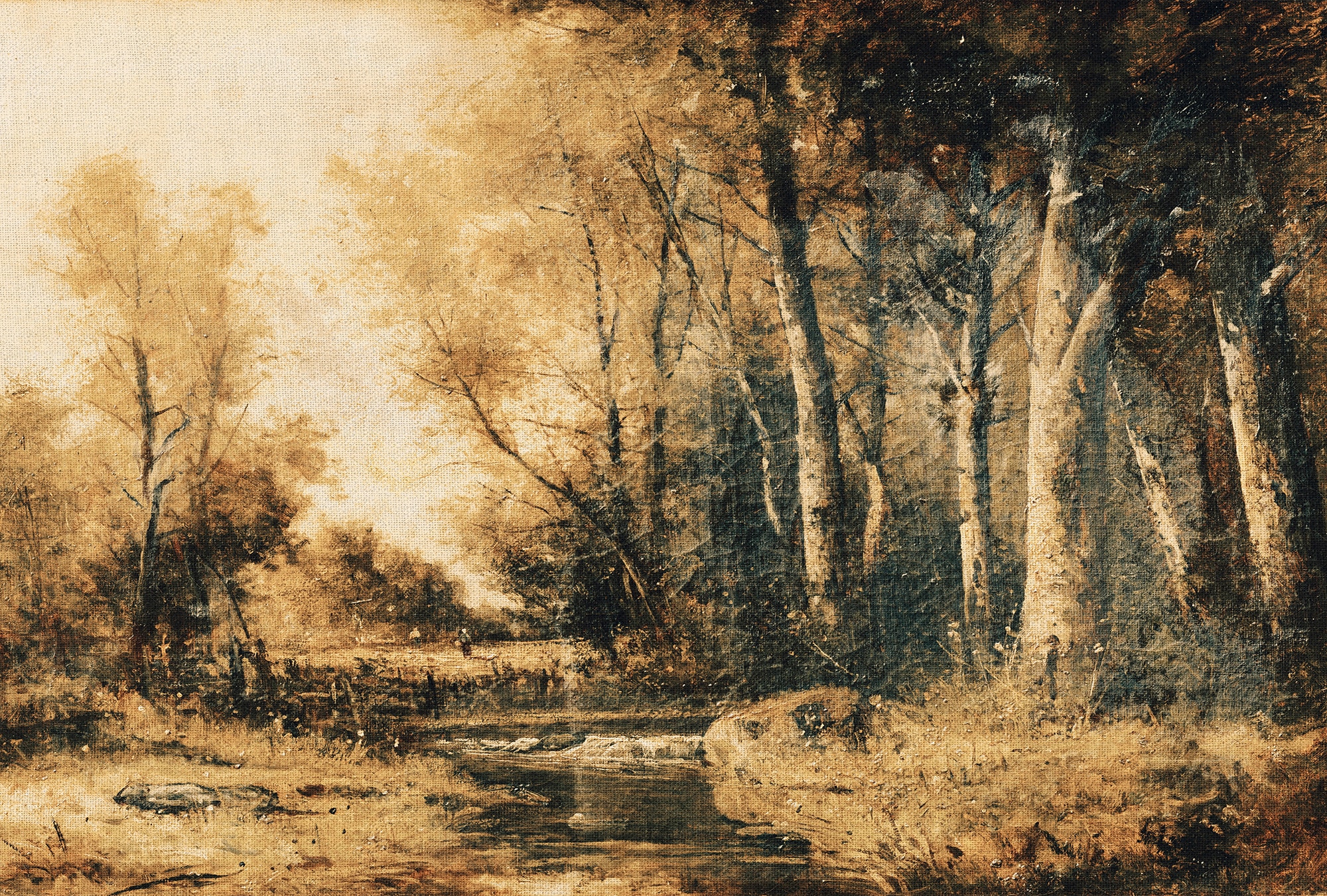 Architects Paper Fototapete "Atelier 47 Forest Painting 1" Wald glatt Vlies, Wand, Schräge, Decke