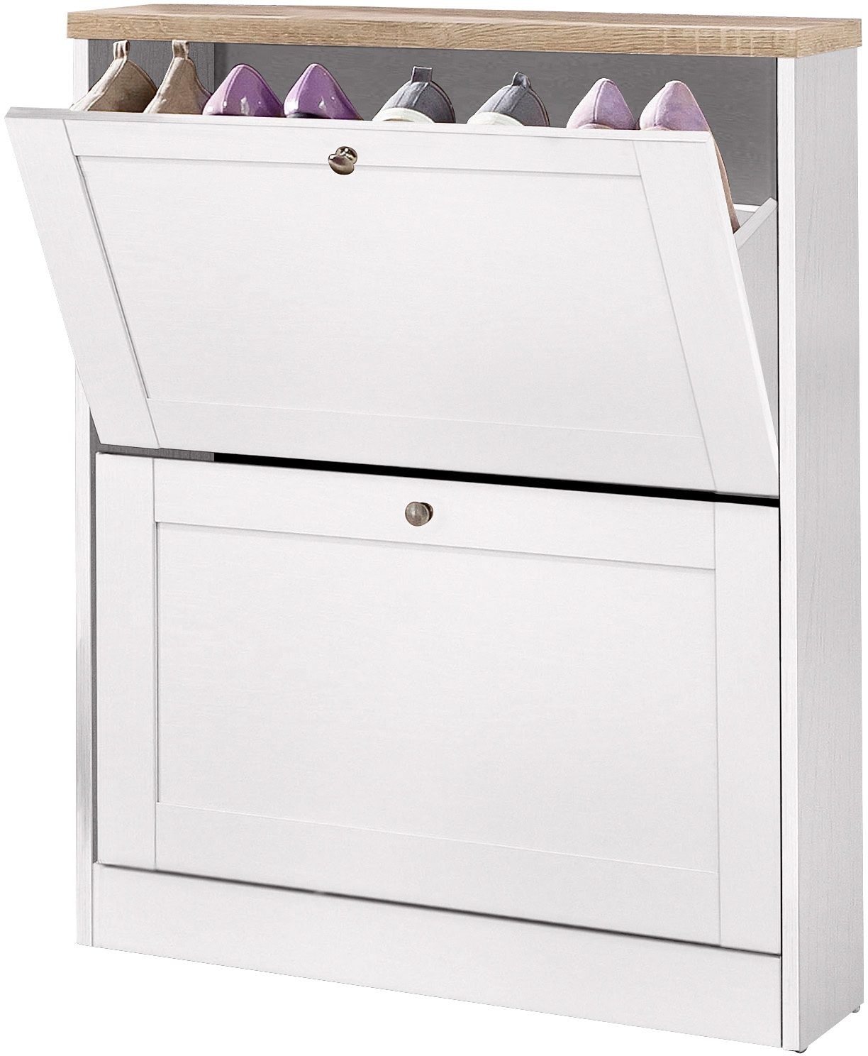 OTTO home Schuhschrank "Heide" Breite 70 cm, mit 2 Klappen und Facettenfron günstig online kaufen