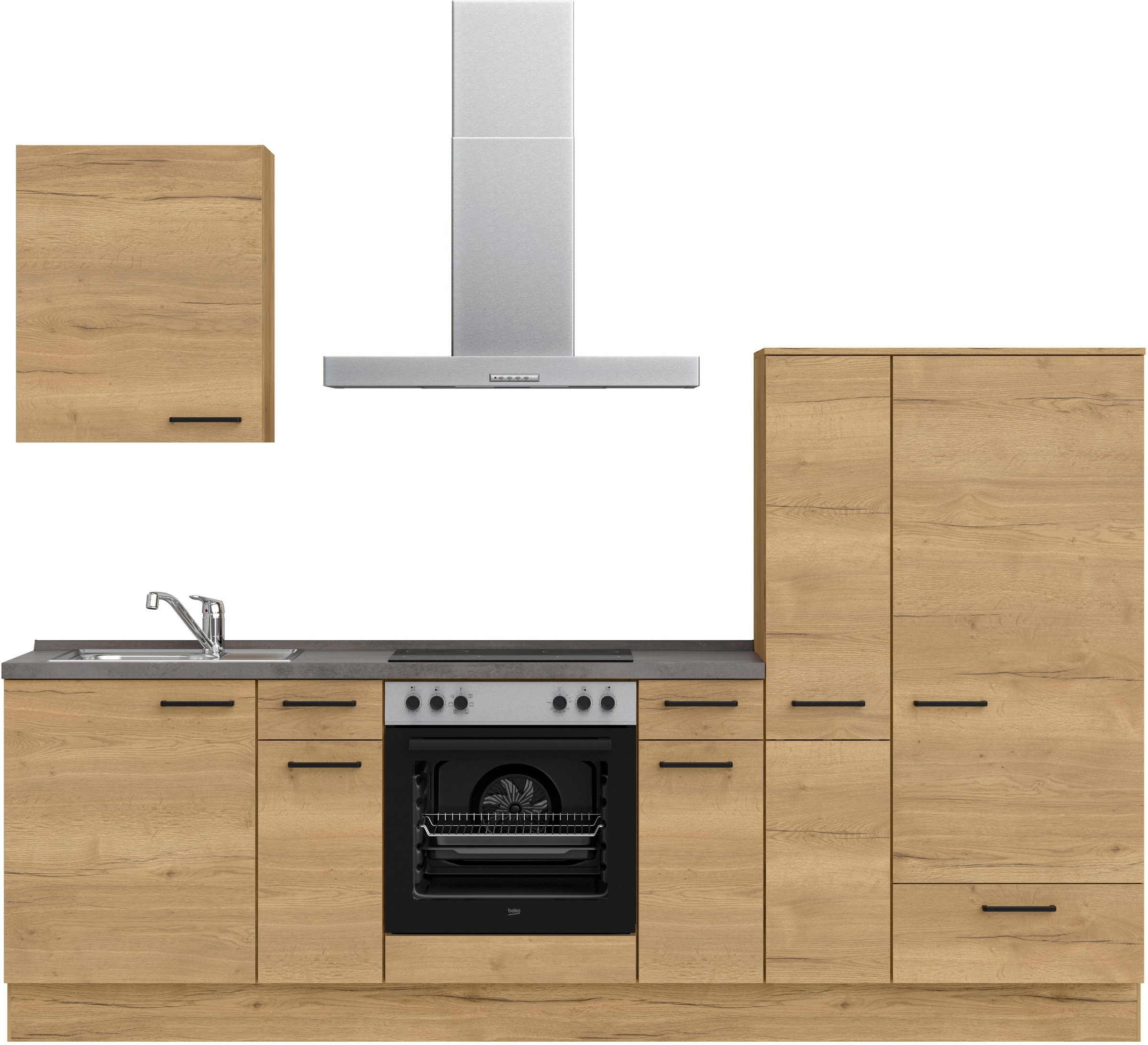 nobilia Küchenzeile ""Structura I", NEU: individuell anpassbar mit gratis Profi-Beratung" vormontiert, Breite 270 cm, Ausrichtung wählbar, wahlw. mit E-Geräten