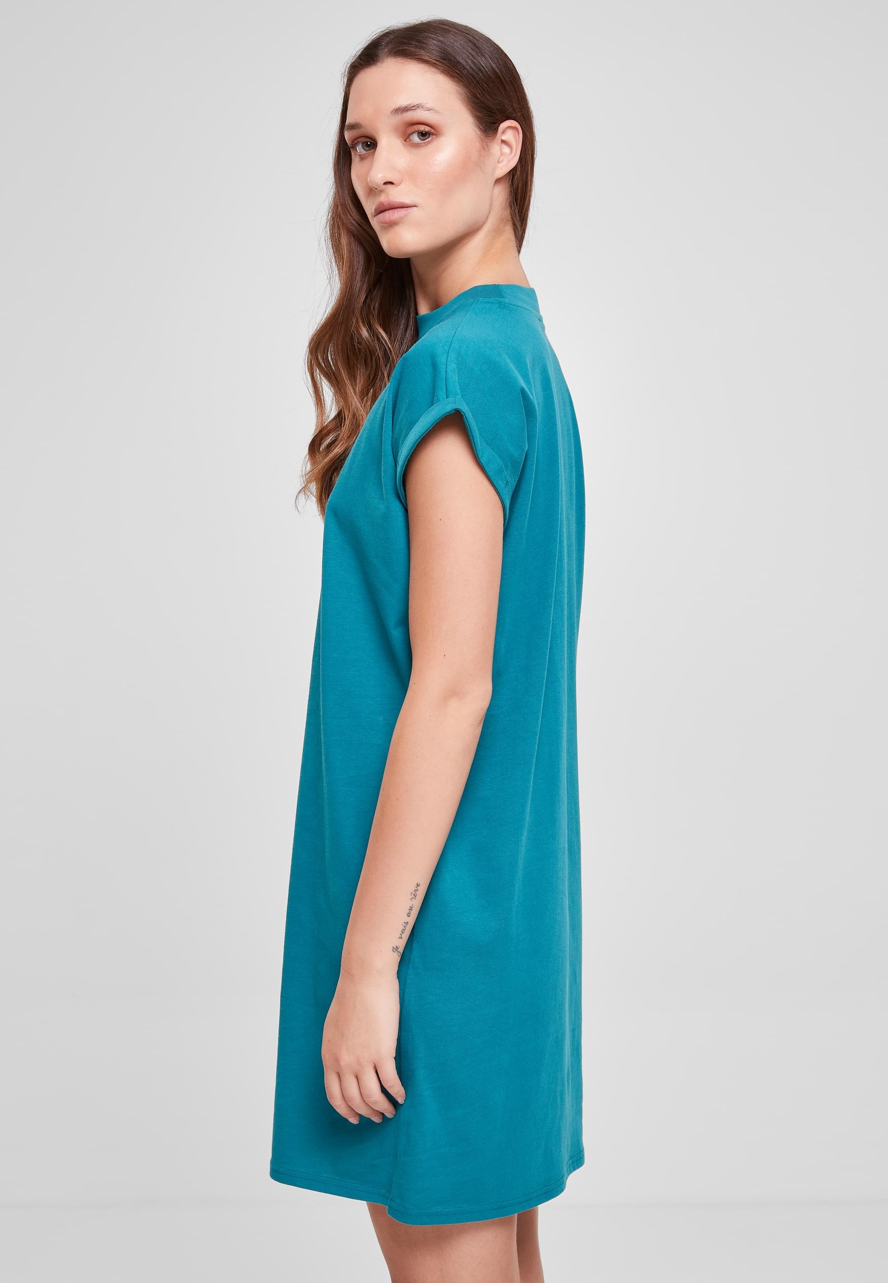 URBAN CLASSICS Shirtkleid »Urban Classics Damen Ladies Turtle Extended Shoulder Dress«, (1 tlg.)