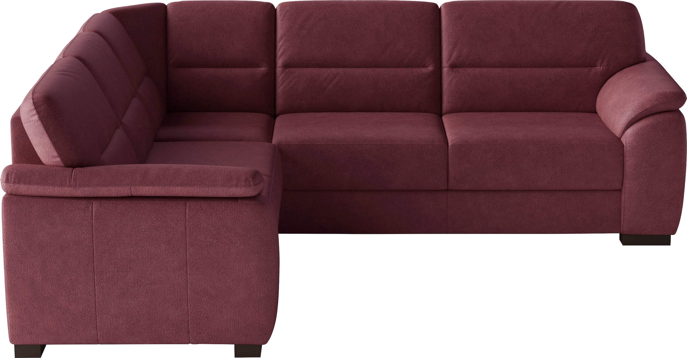 sit&more Ecksofa "Montego L-Form, B: 256 cm, große Stoffauswahl, Komfortsitzhöhe 46 cm" mit Schlaffunktion, optional Schubkasten mit Stauraum