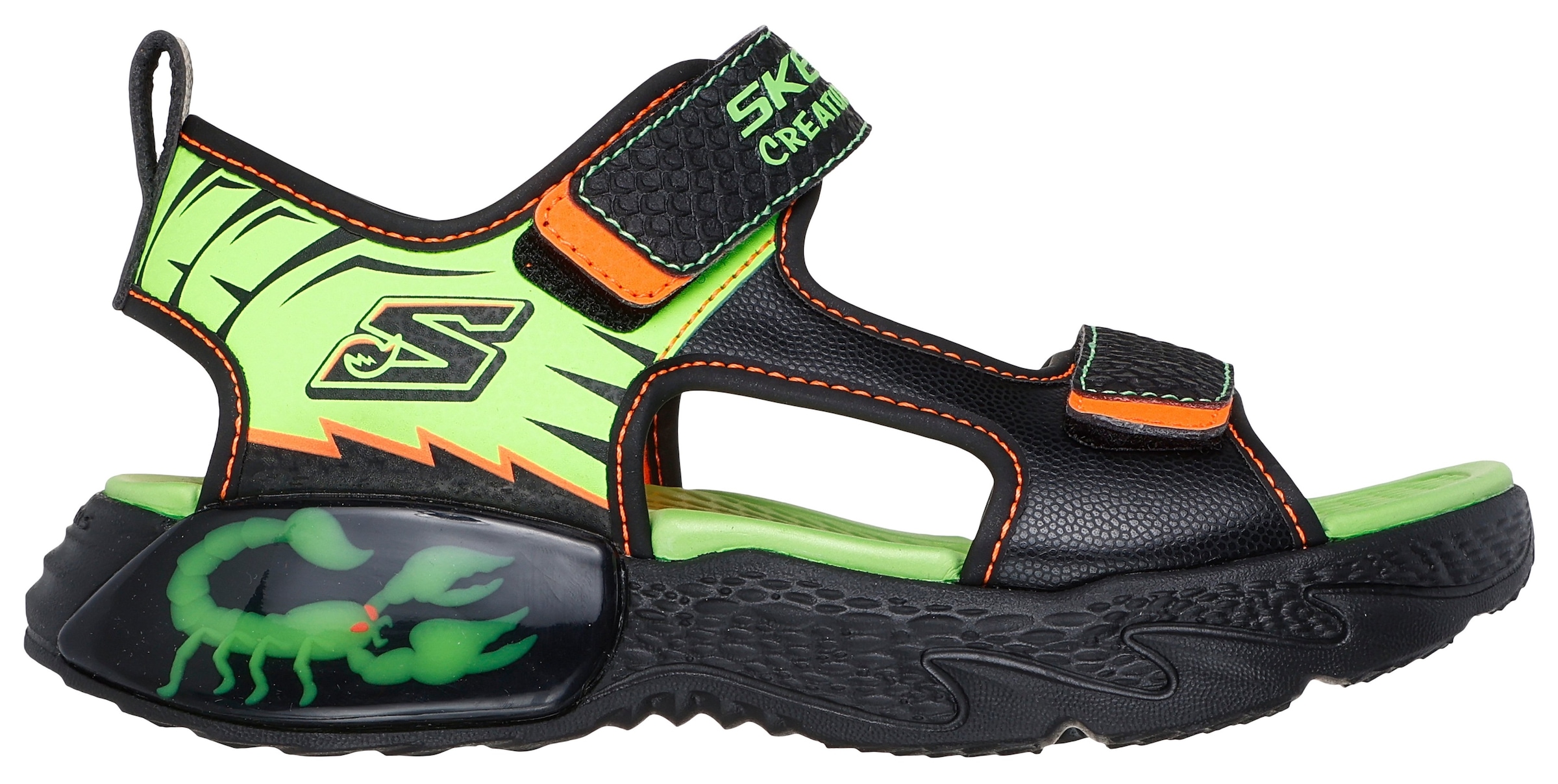Skechers Sandale »CREATURE-SPLASH«, Klettsandale mit coolem Motiv, Größenschablone zum Download