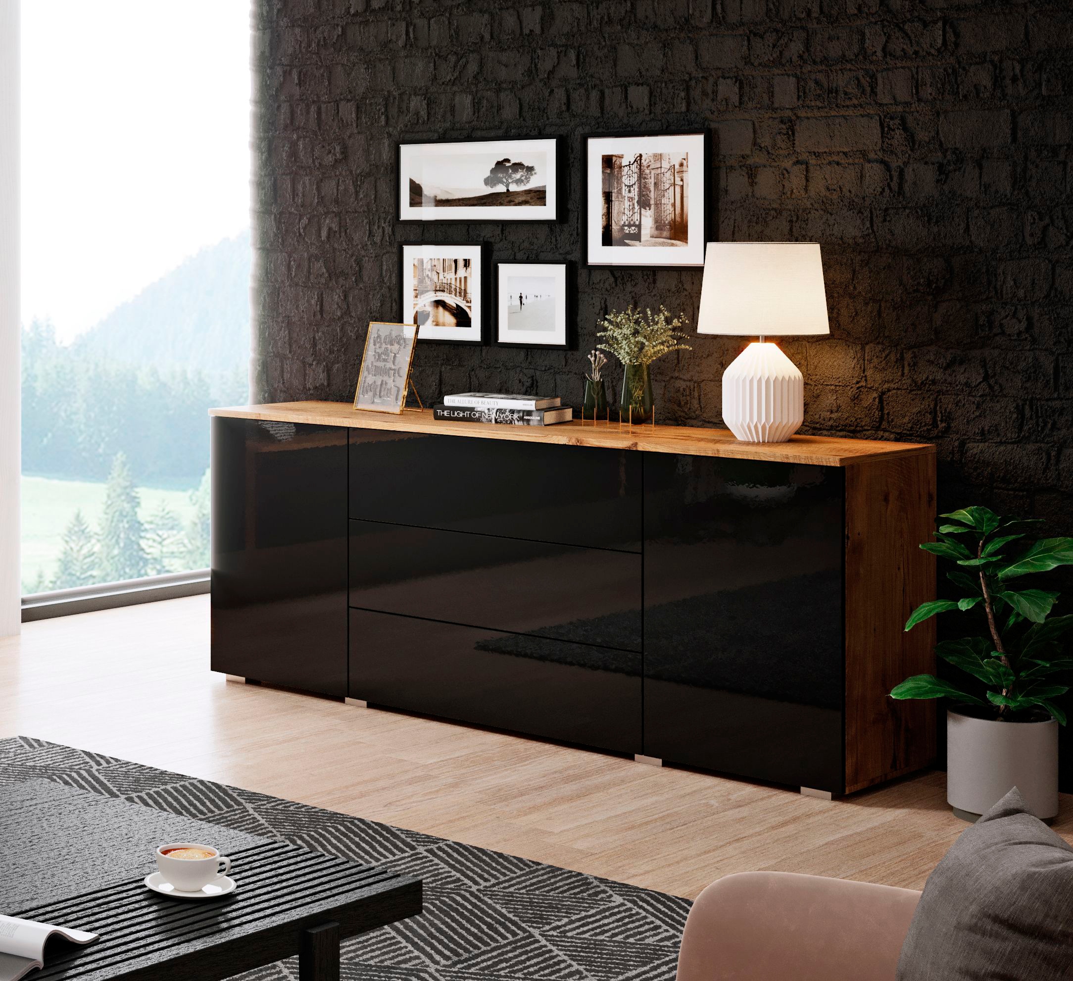 INOSIGN Sideboard "PARIS", (1 St.), Moderne 150cm breite grifflose Kommode, günstig online kaufen