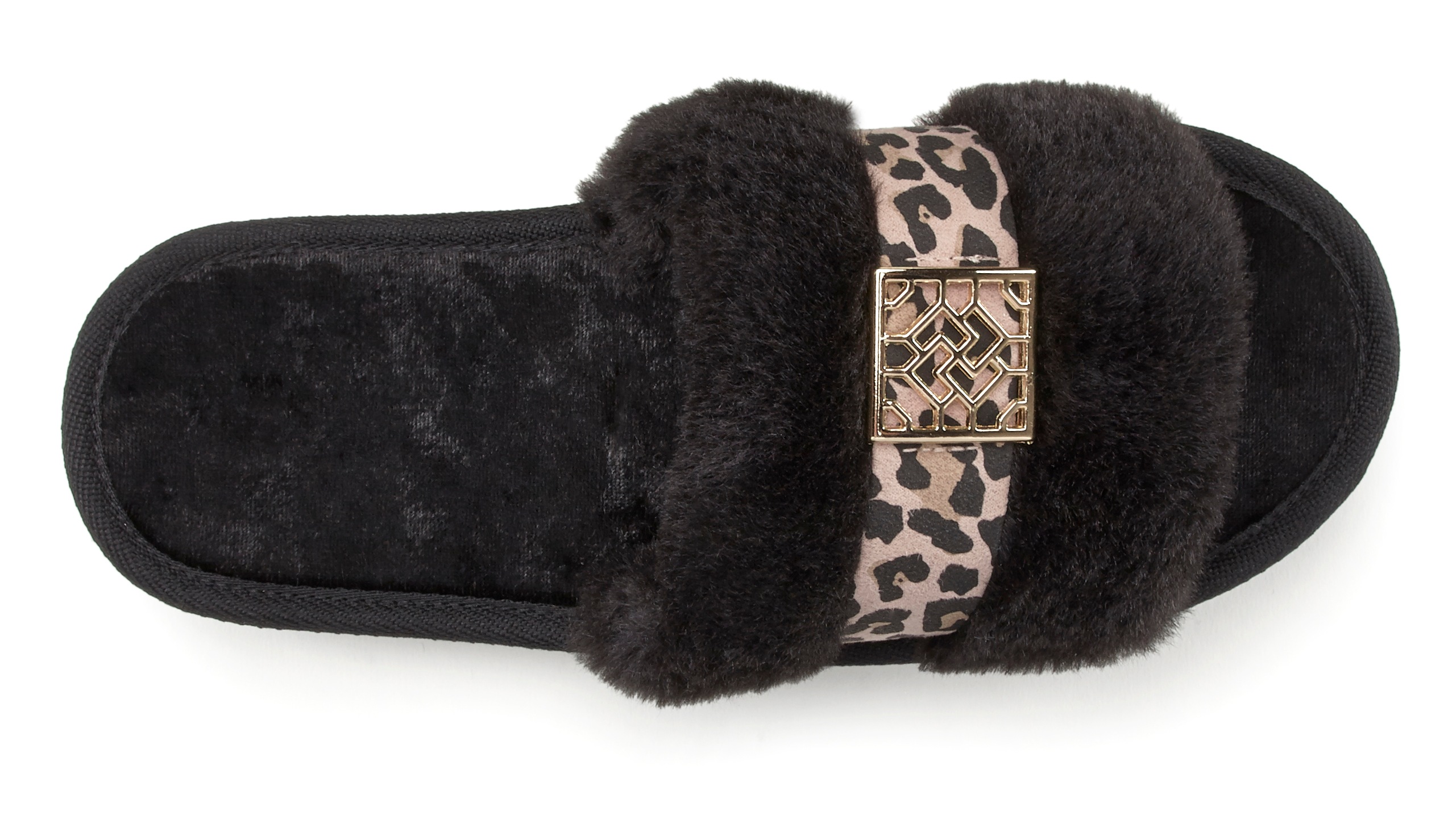 Thumbnail - Vivance Hausschuh "Pantolette, Plüschhausschuh," mit kuscheligem Fellimitat und Animal-Print VEGAN