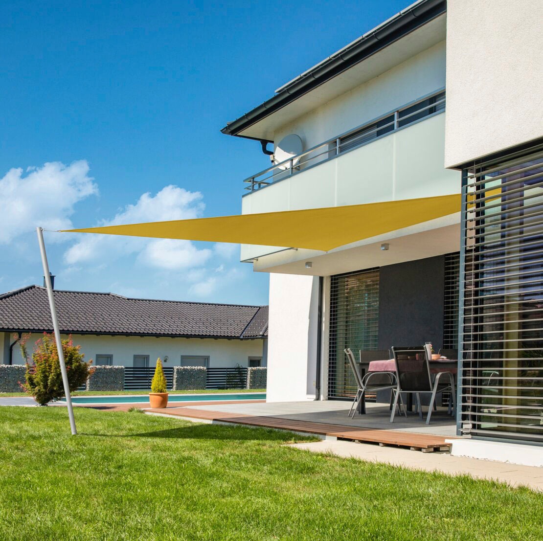 Windhager Sonnensegel »Cannes Dreieck«, 5x5x5m, gelb