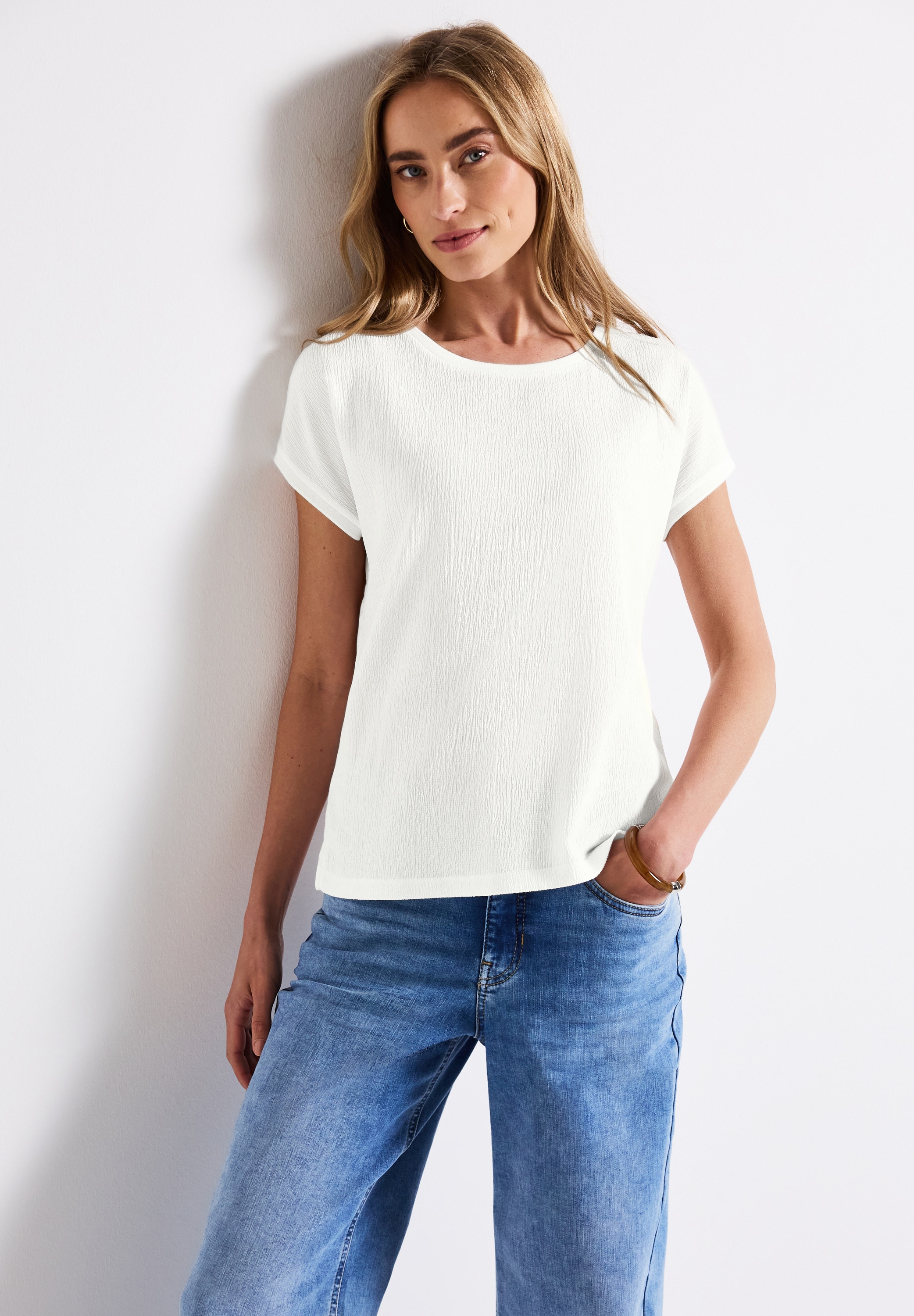 STREET ONE T-Shirt, im Struktur-Mix günstig online kaufen