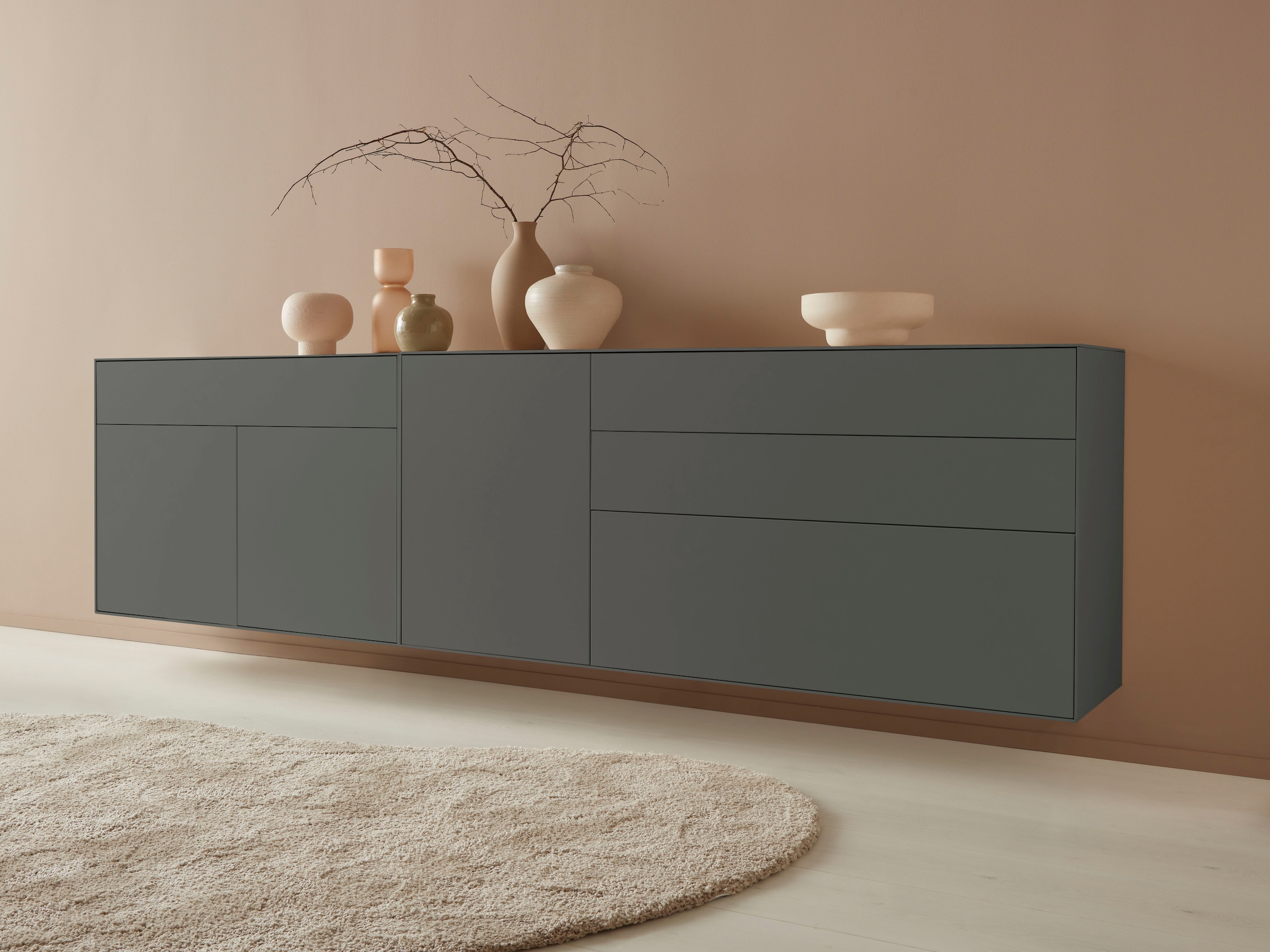 LeGer Home by Lena Gercke Sideboard "Essentials", (2 St.), Breite: 279cm, MDF lackiert, Push-to-open-Funktion