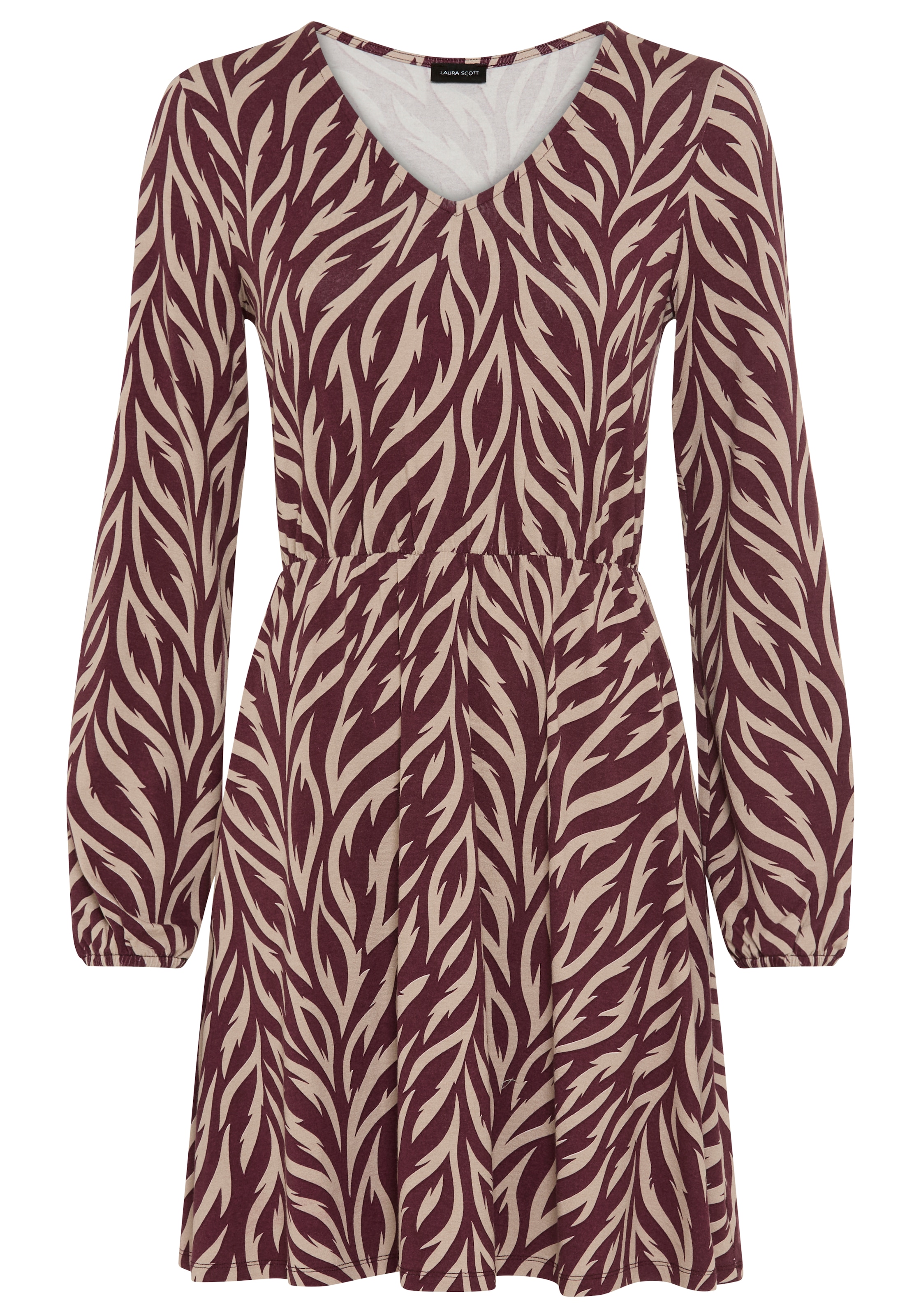 Laura Scott Jerseykleid mit V-Ausschnitt, figurbetonte Passform