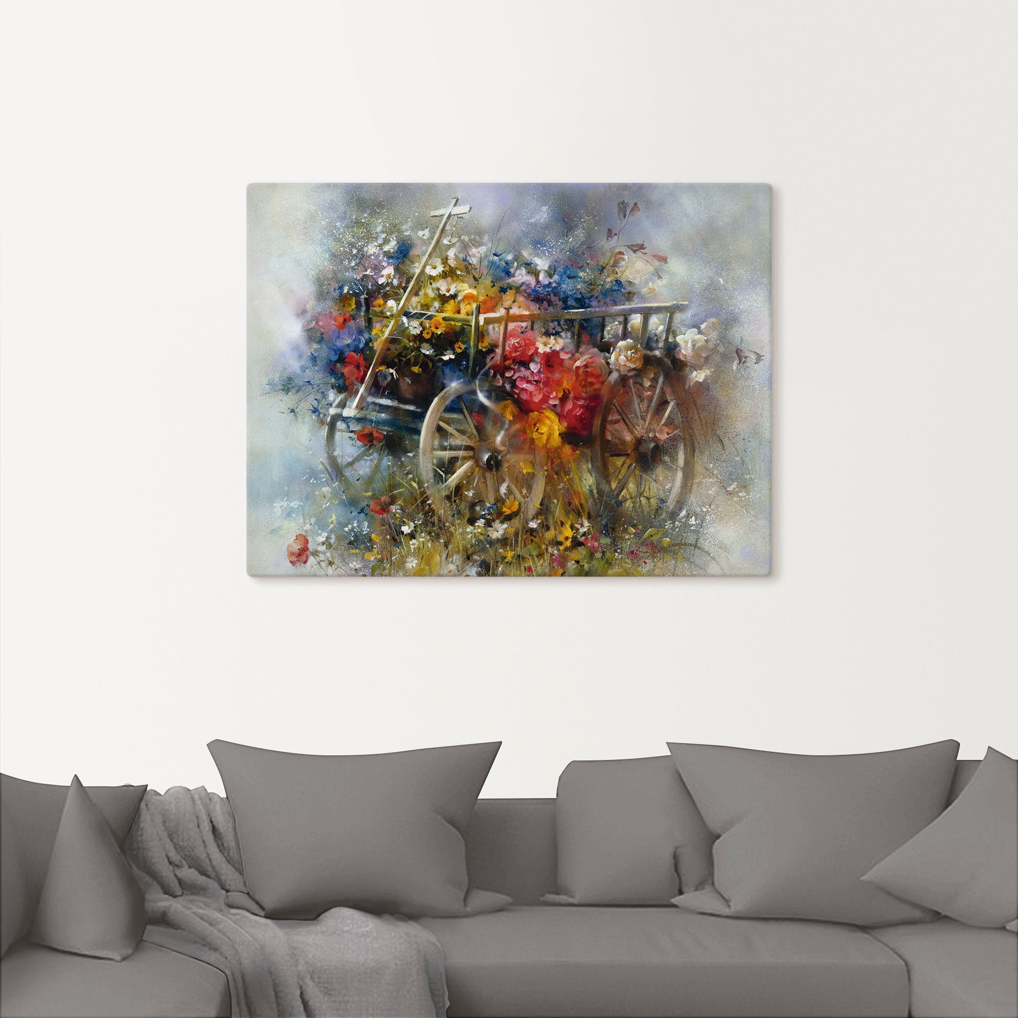 Artland Wandbild »Blumen Schubkarre«, Garten, (1 St.), als Leinwandbild, Poster in verschied. Größen