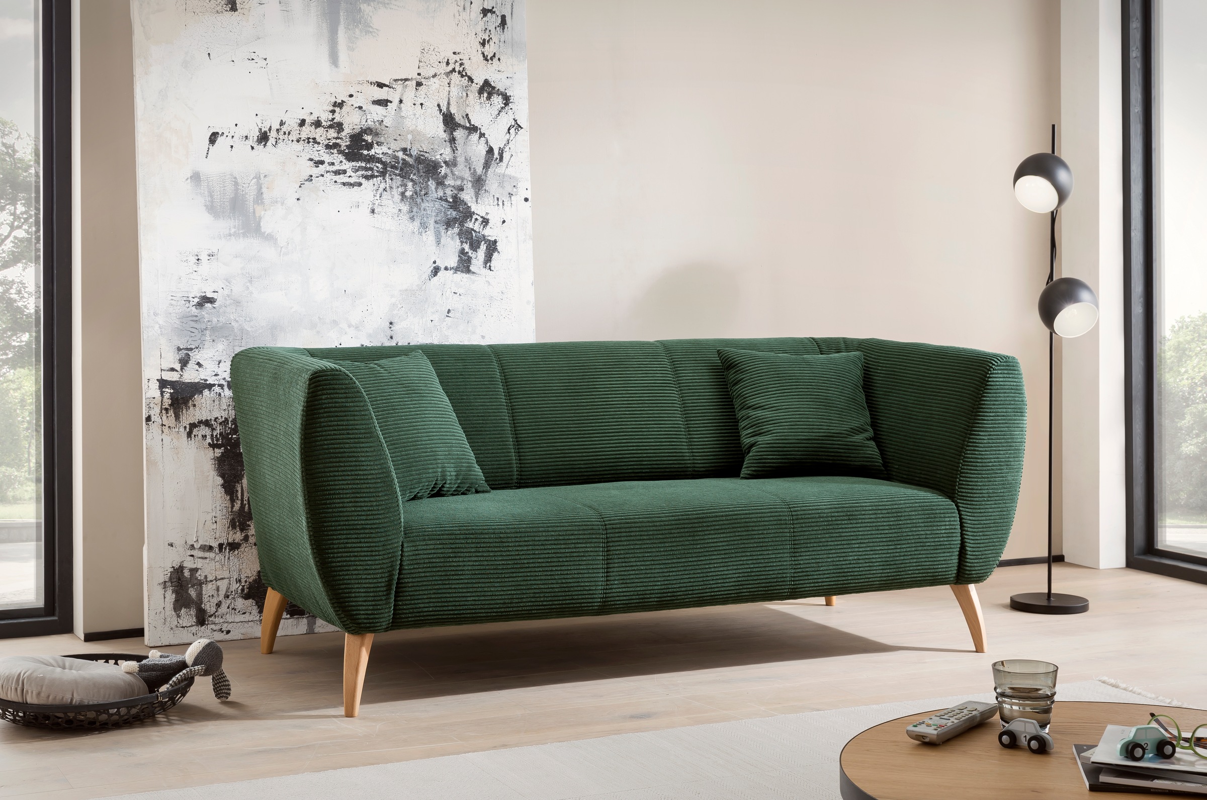 Home affaire 3-Sitzer zwei verschiedene Fußfarben wählbar günstig online kaufen