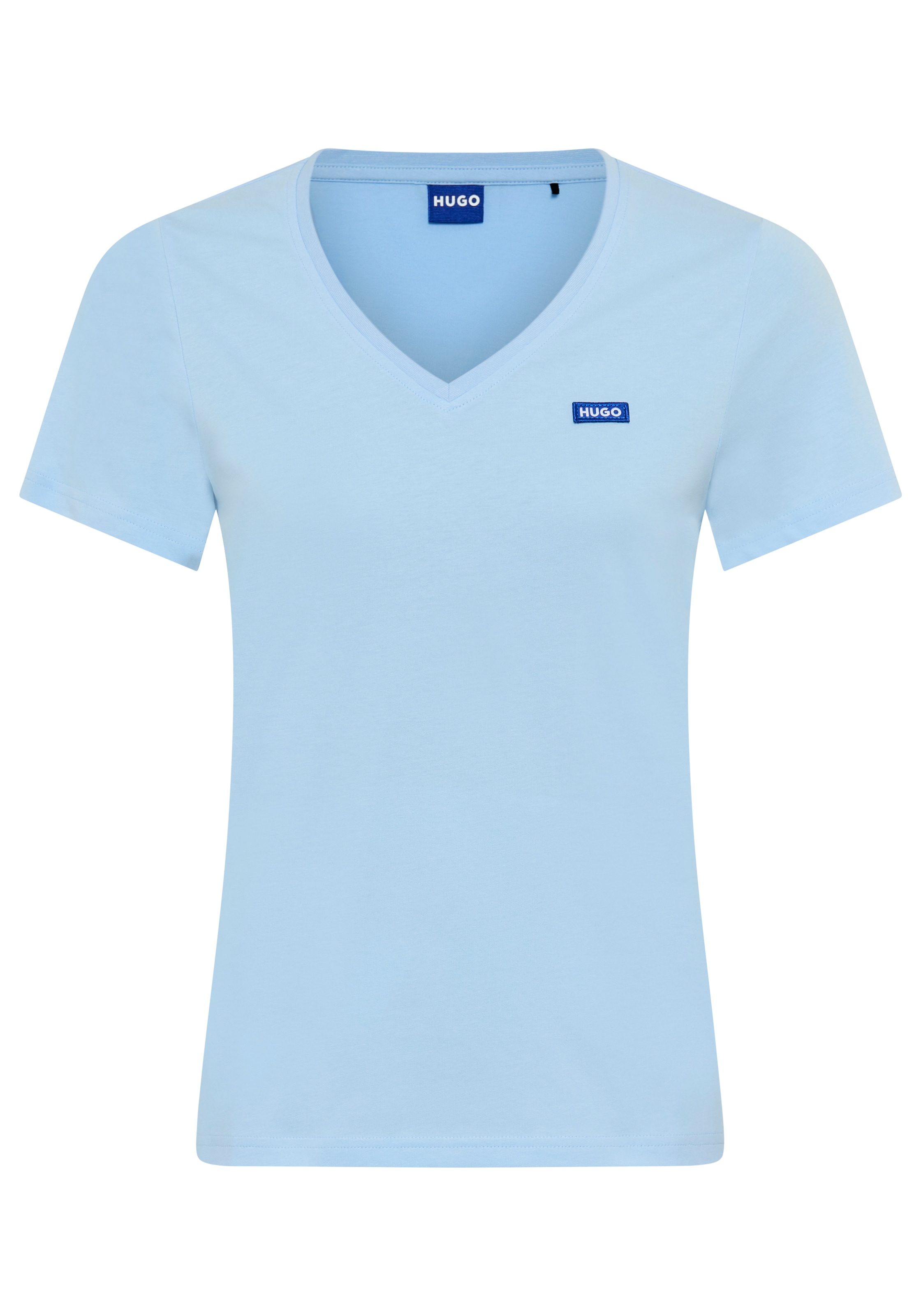 HUGO Blue T-Shirt »Classic V« mit Logo, V-Ausschnitt