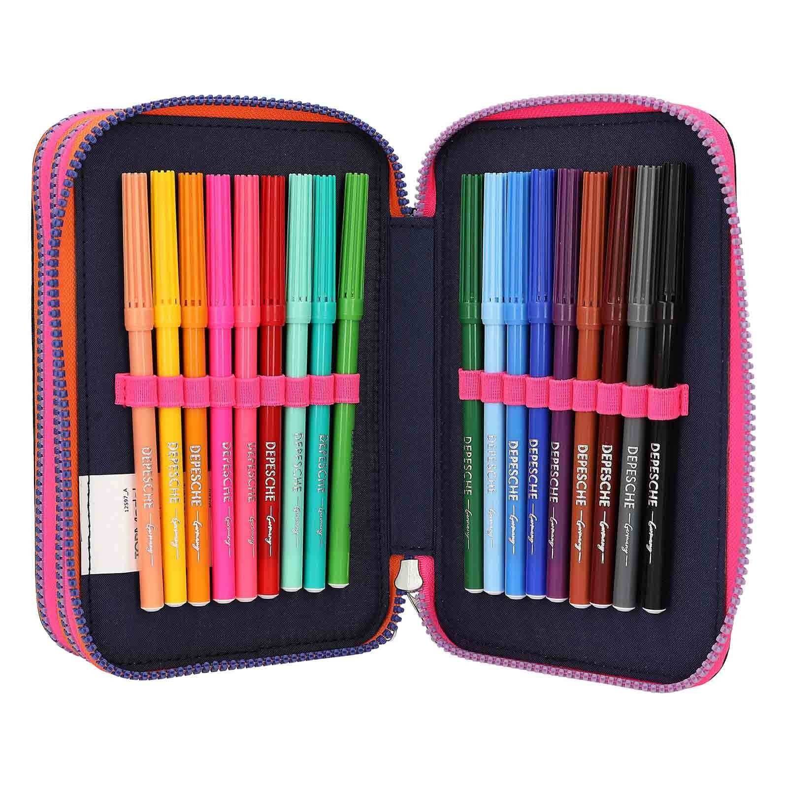 Depesche Buntstift »3-Fach Federtasche Night Light inkl. Stifte TOPModel bunt«