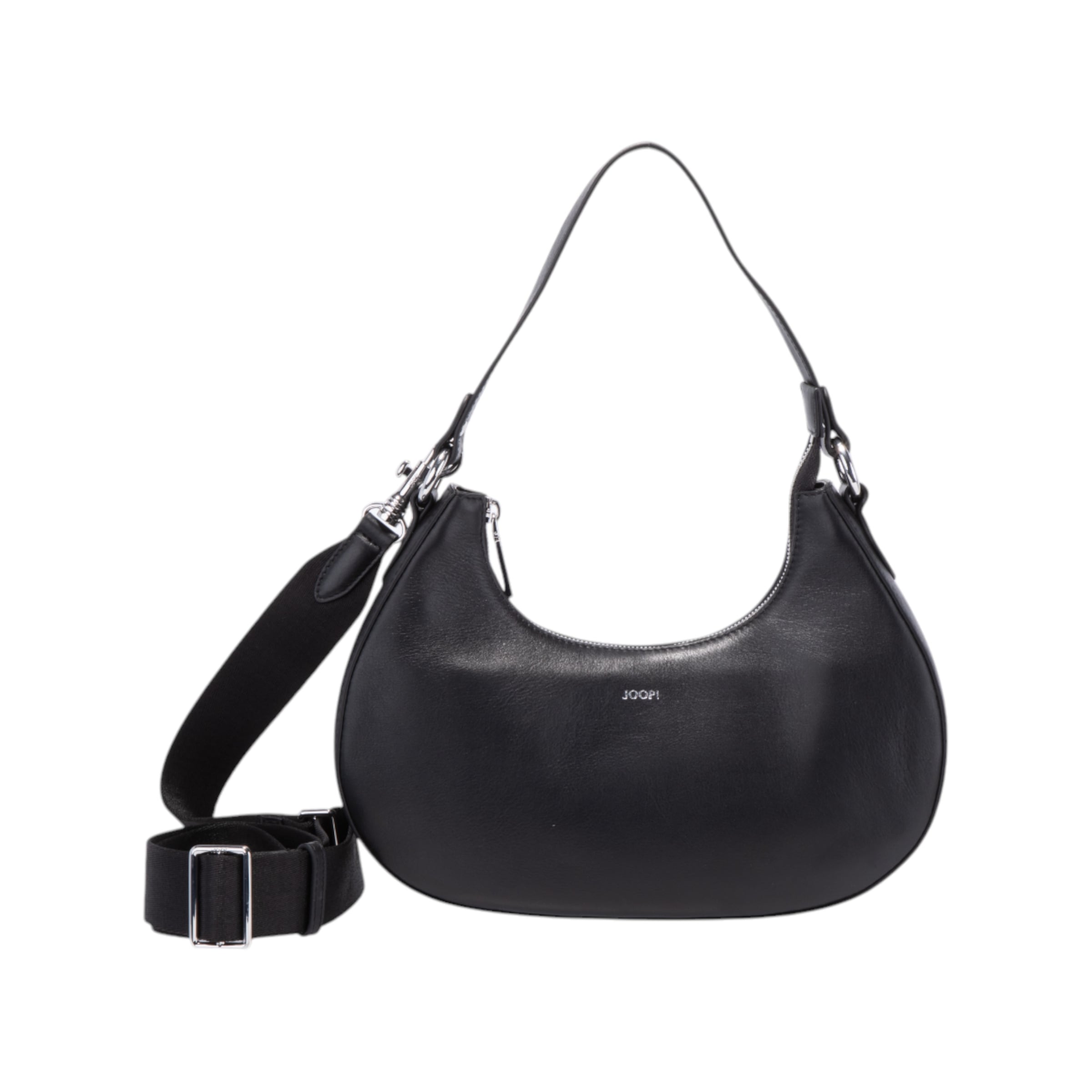 Joop! Hobo JOOP "sofisticato 1.0 aja hobo shz", Herren, Gr. B/H/T: 30cm x 25cm x 8cm, schwarz, Lederimitat, Taschen Hobo, Damen Umhängetasche mit Logoprägung
