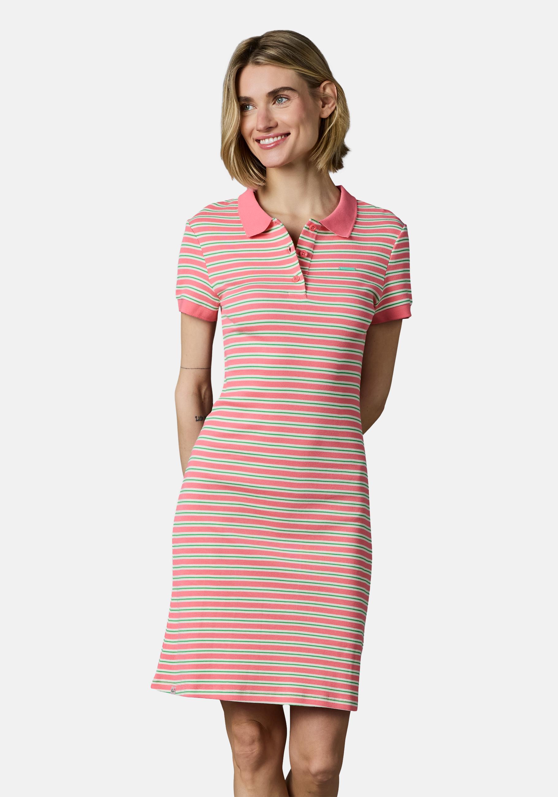 Ragwear A-Linien-Kleid "Colaro Stripes Dress YOUMODO" Ohne Taschen Gestreiftes Damen Minikleid mit Hemdkragen