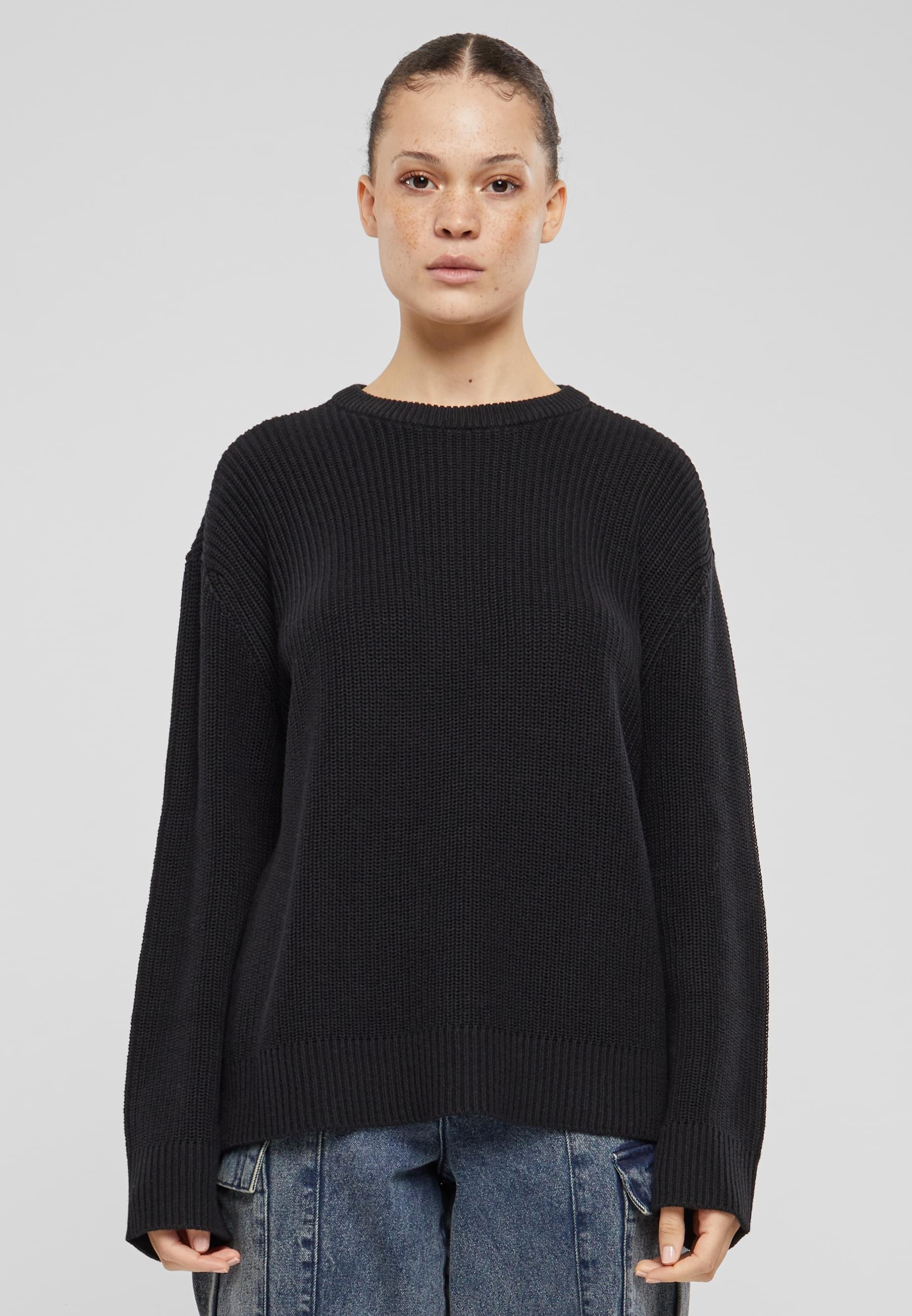URBAN CLASSICS Rundhalspullover »Urban Classics Damen Ladies Rib Knit Sweater«, (1 tlg.)