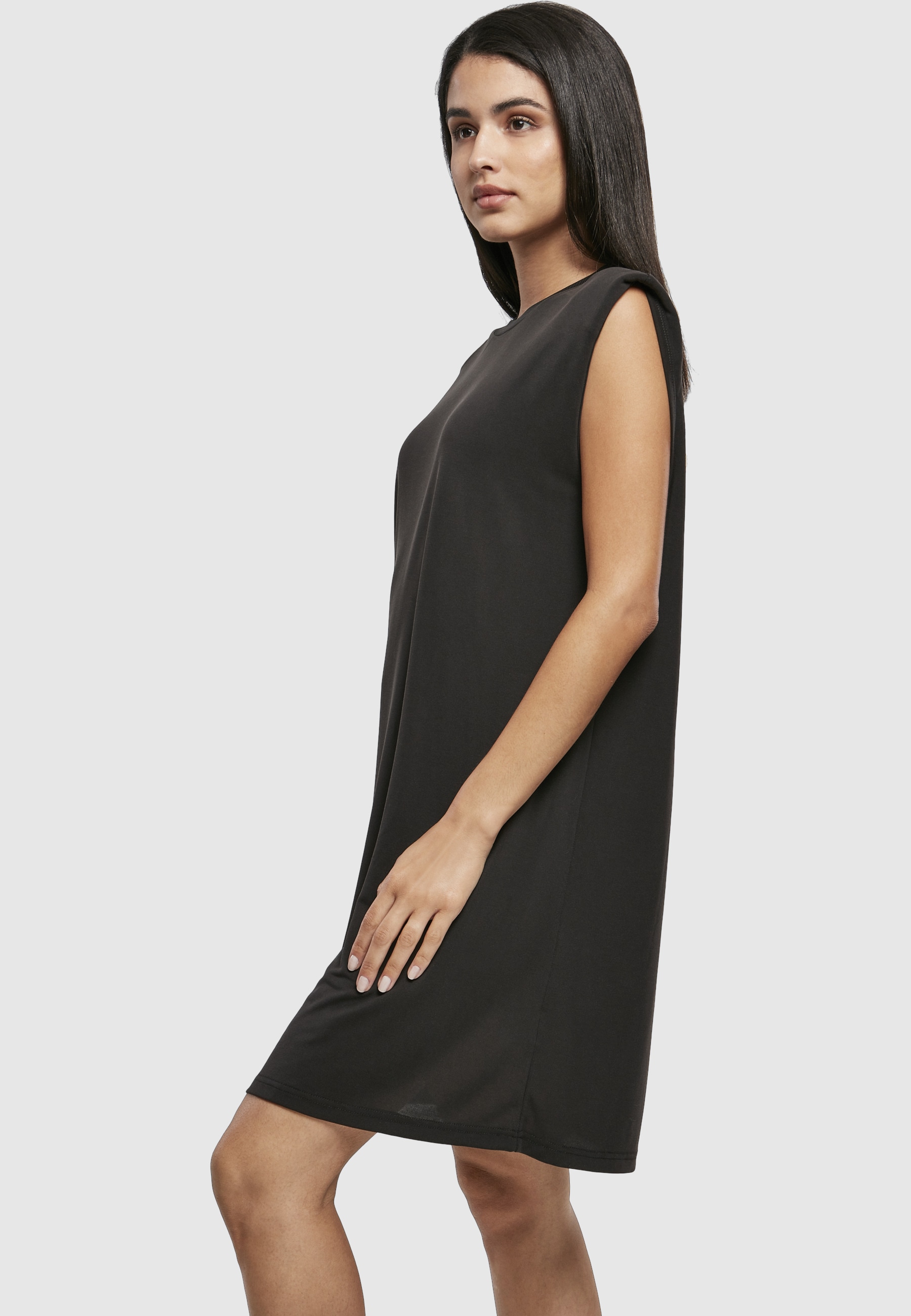 URBAN CLASSICS Shirtkleid »Urban Classics Damen Ladies Modal Padded Shoulder Tank Dress« 1 Stk. tlg.