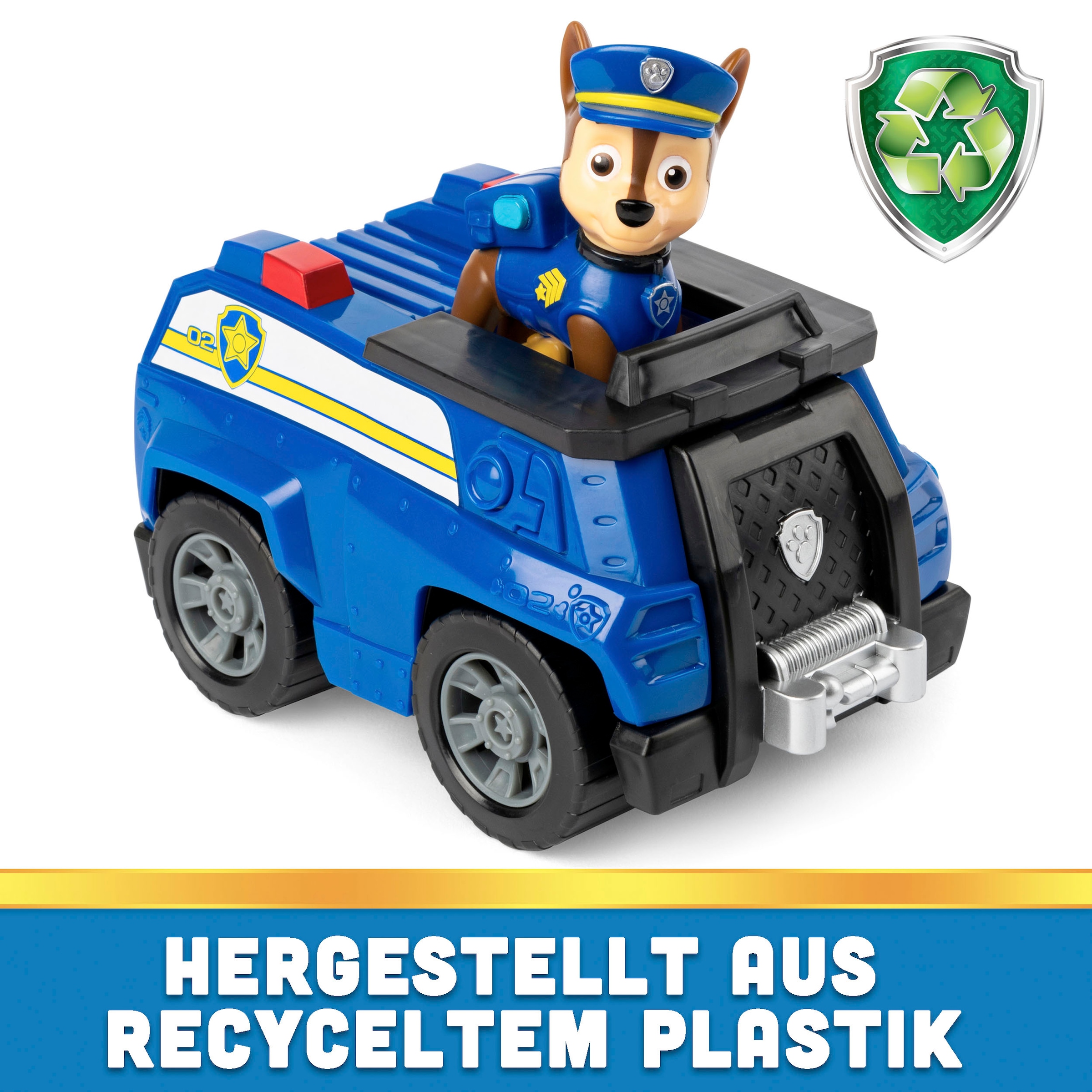 Spin Master Spielzeug-Auto »Paw Patrol - Sust. Basic Vehicle Chase«, zum Teil aus recycelten Material