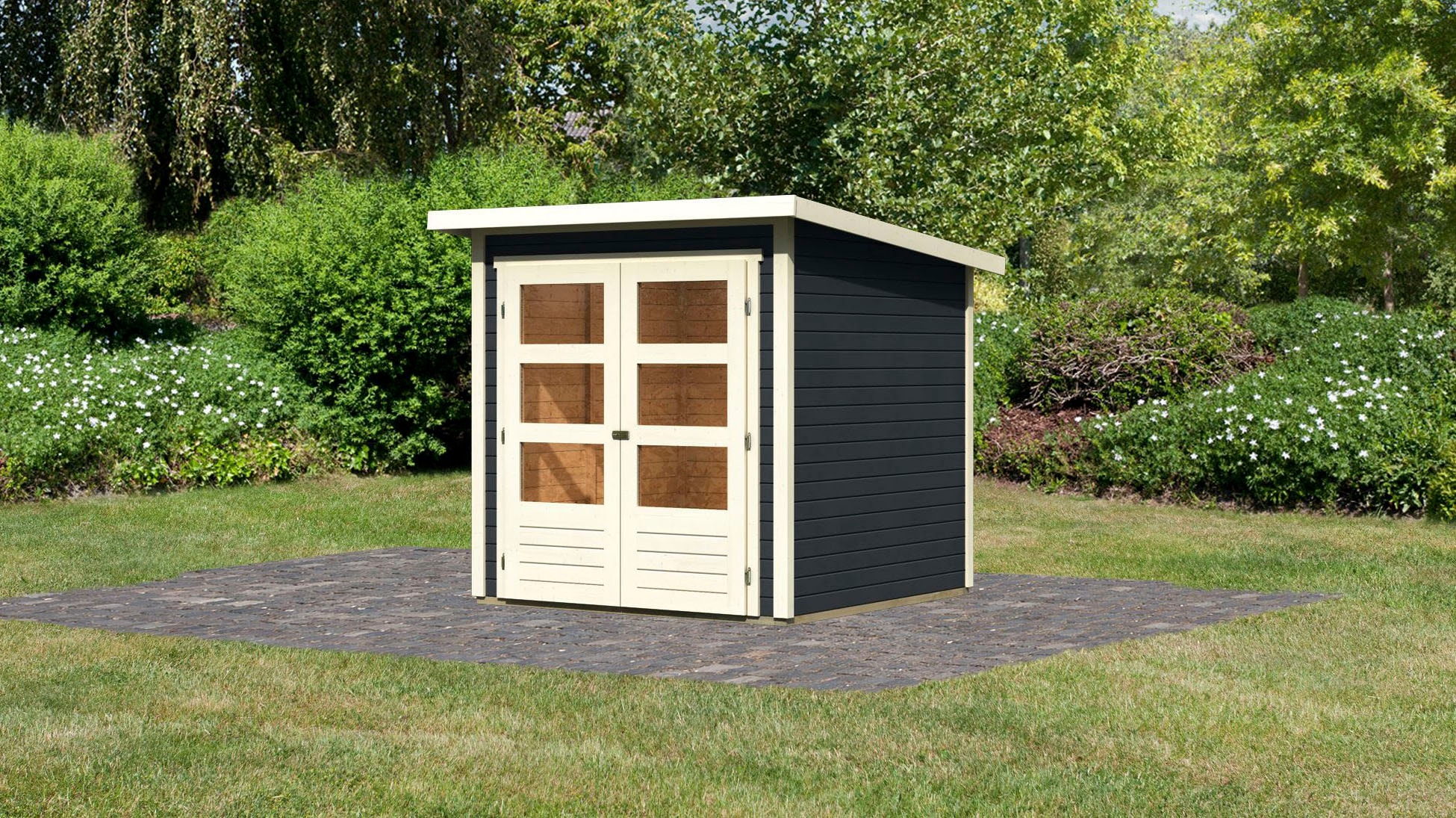 KONIFERA Gartenhaus »Chiemsee 2«, (Set), anthrazit, naturbelassen oder terragrau kaufen
