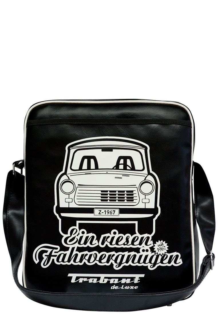 Schultertasche »Trabant - Ein riesen Fahrvergnügen«, mit kultigem Trabant-Frontdruck