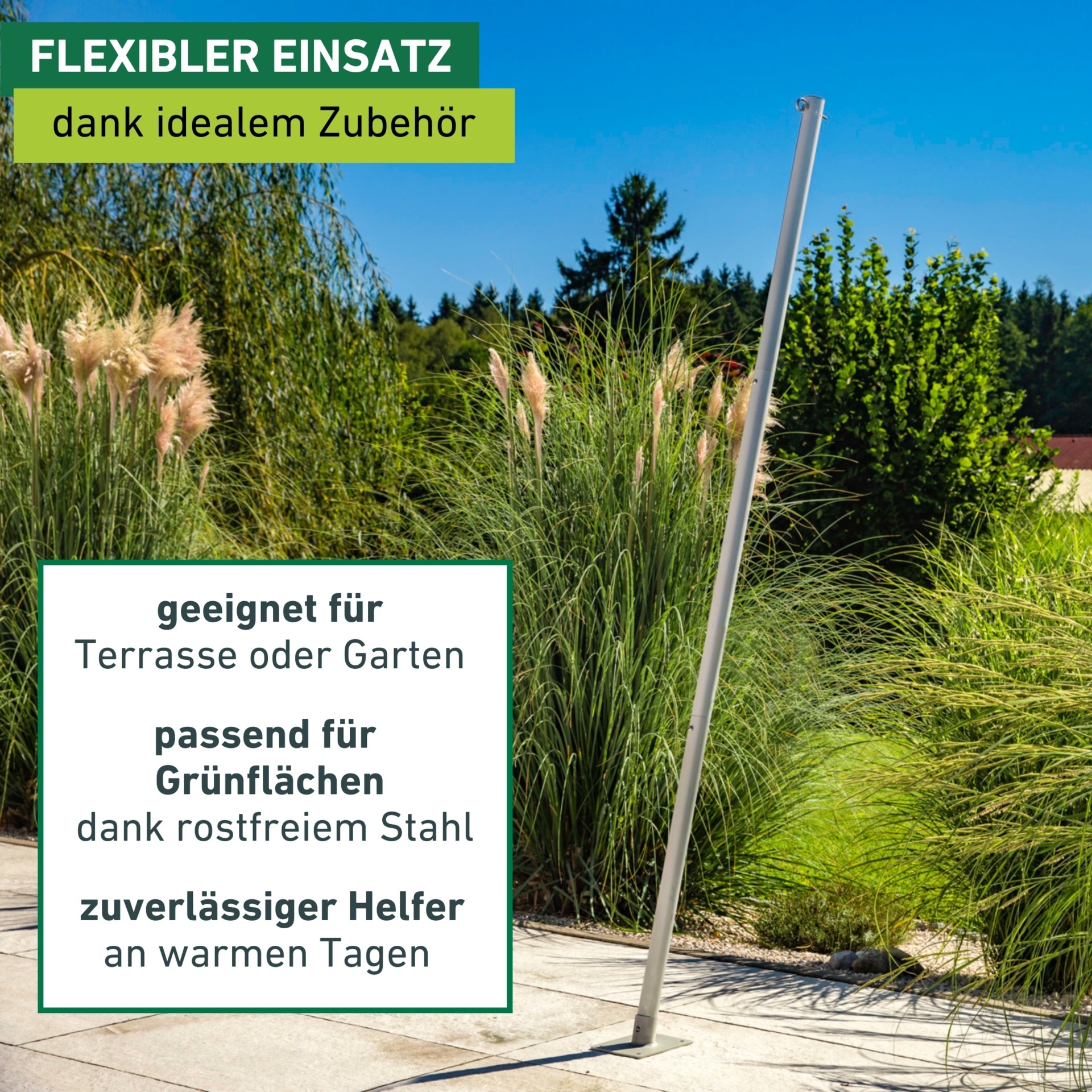Windhager Sonnensegelmast »Basic« praktische Steckkonstruktion für Montage auf Terrasse oder Rasen