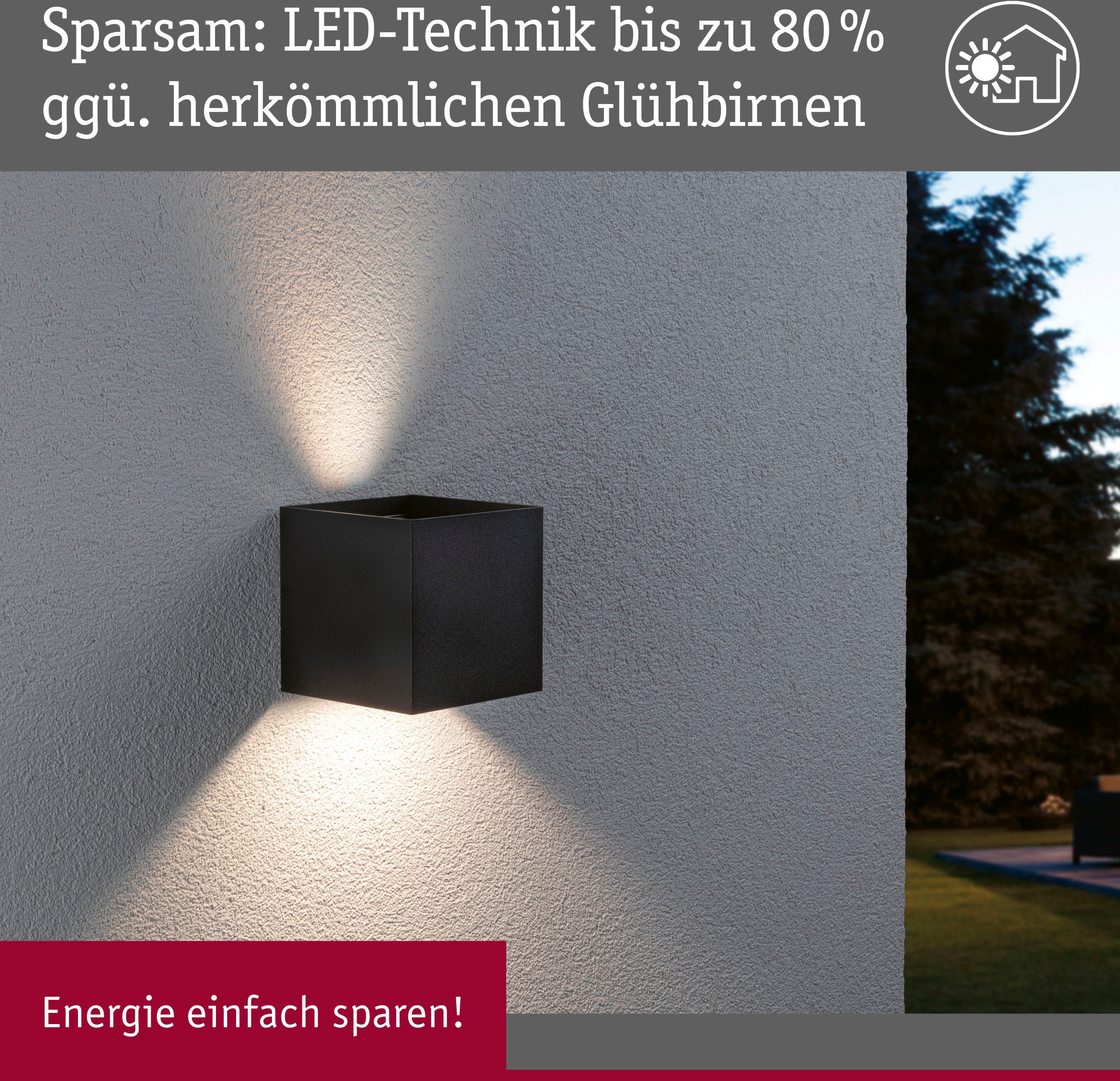 230V Außen-Wandleuchte flammig-flammig, Zigbee RGBW Paulmann RGBW 2 LED »Outdoor Cybo 2000-6500K BAUR | anthrazit«, Zigbee