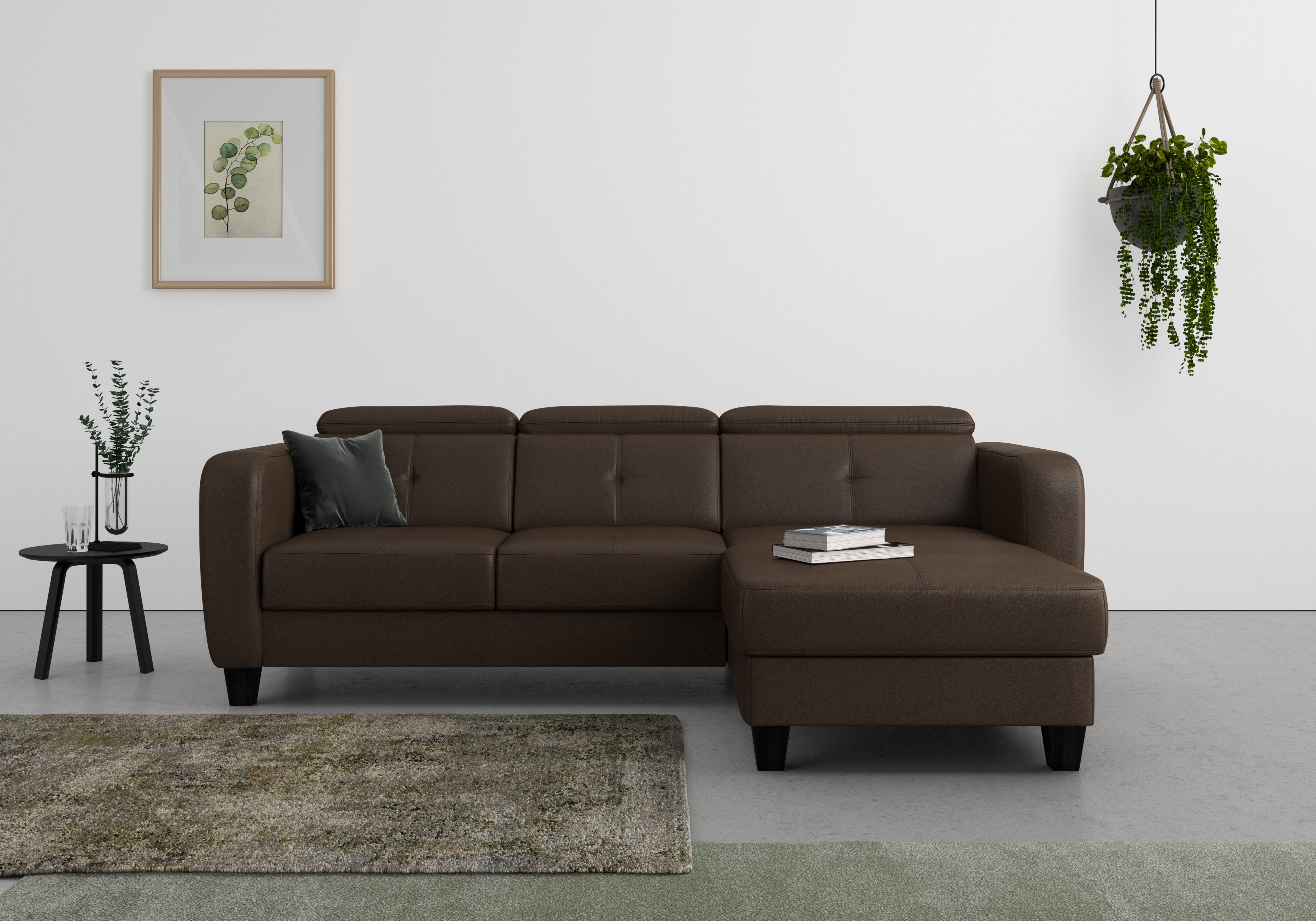 sit&more Ecksofa "Belluci L-Form" inklusive Federkern, wahlweise mit Schlaffunktion und Bettkasten